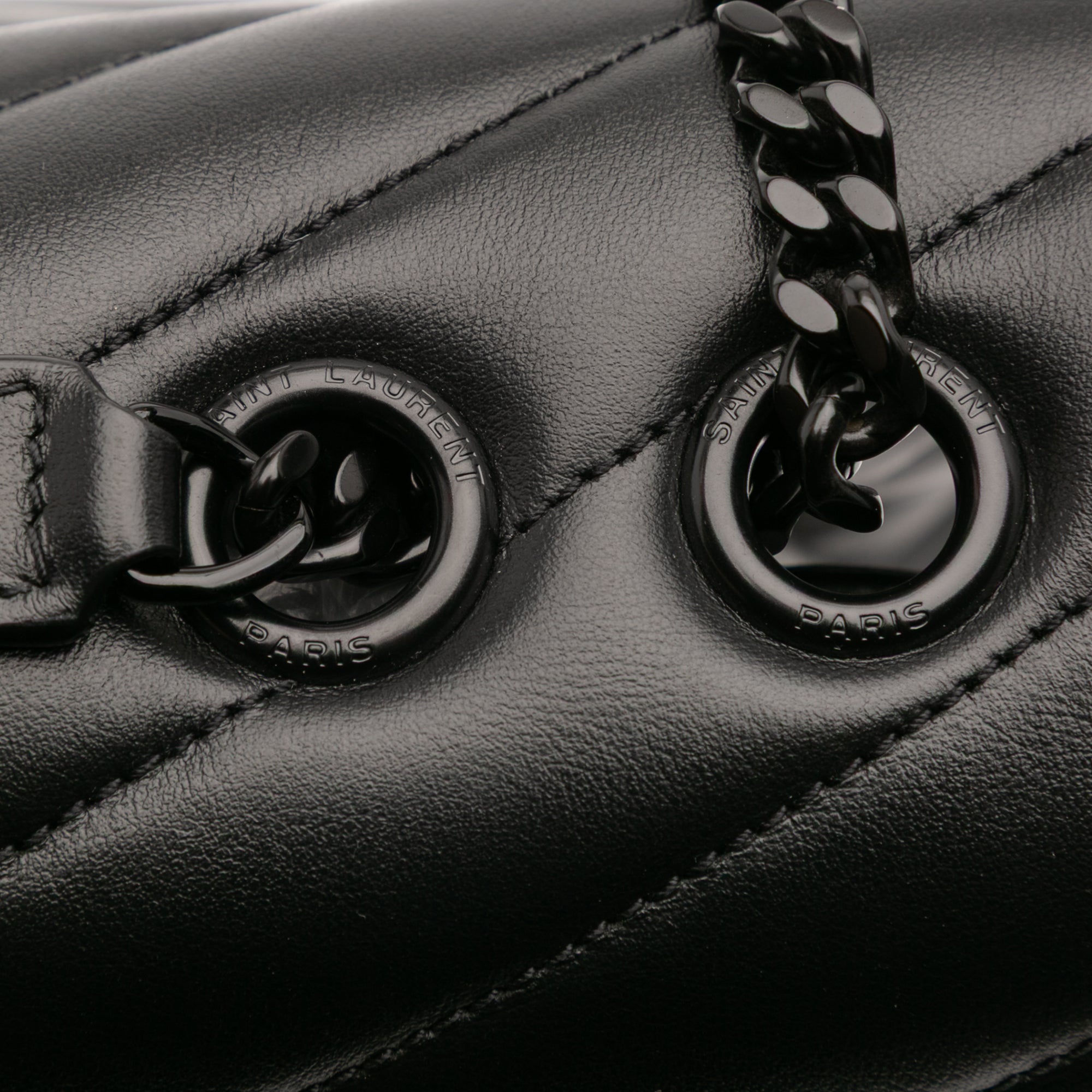 Saint Laurent Medium Matelasse Calfskin Monogram Monochrome LouLou Shoulder Bag - image 8