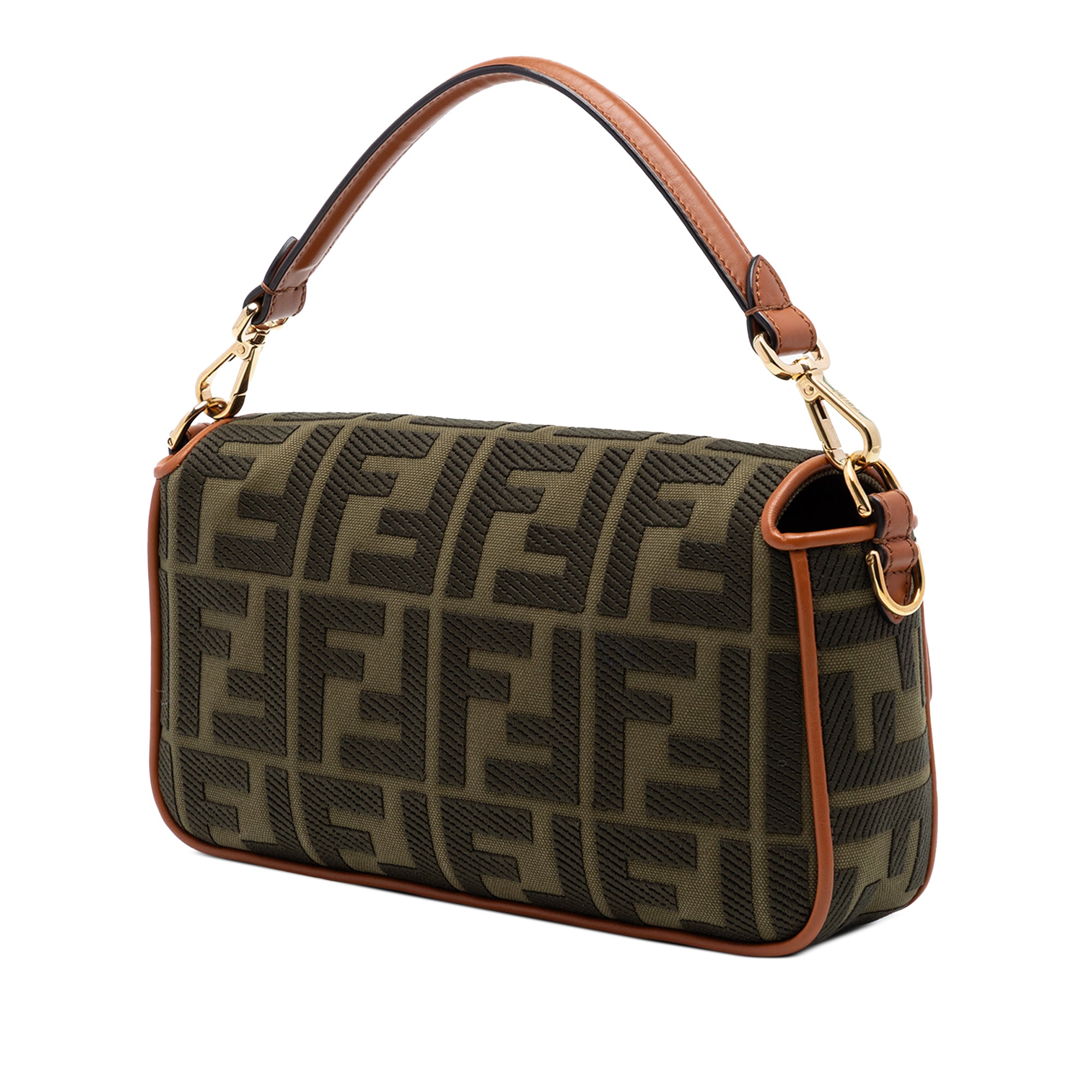 Fendi Zucca Embroidered Canvas Baguette Satchel - image 2
