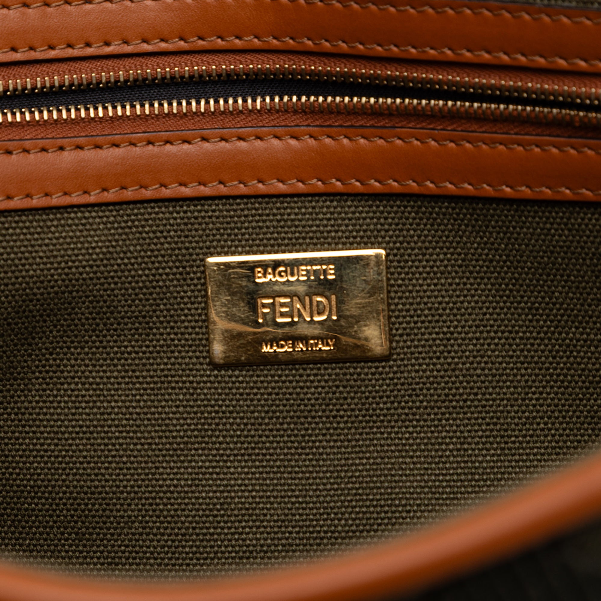 Fendi Zucca Embroidered Canvas Baguette Satchel - image 5