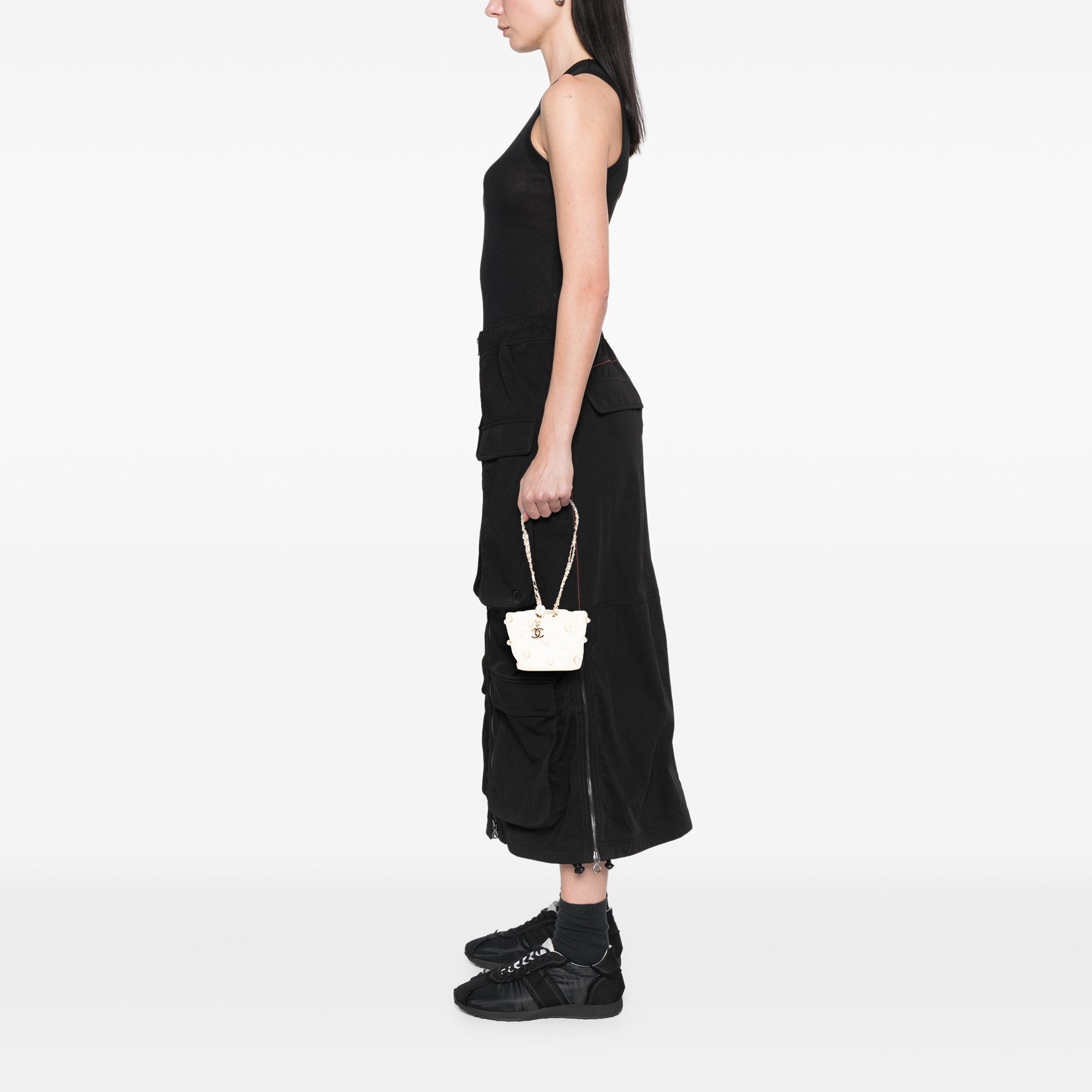 Chanel Mini Quilted Lambskin About Pearls Drawstring Bucket Bag - image 9