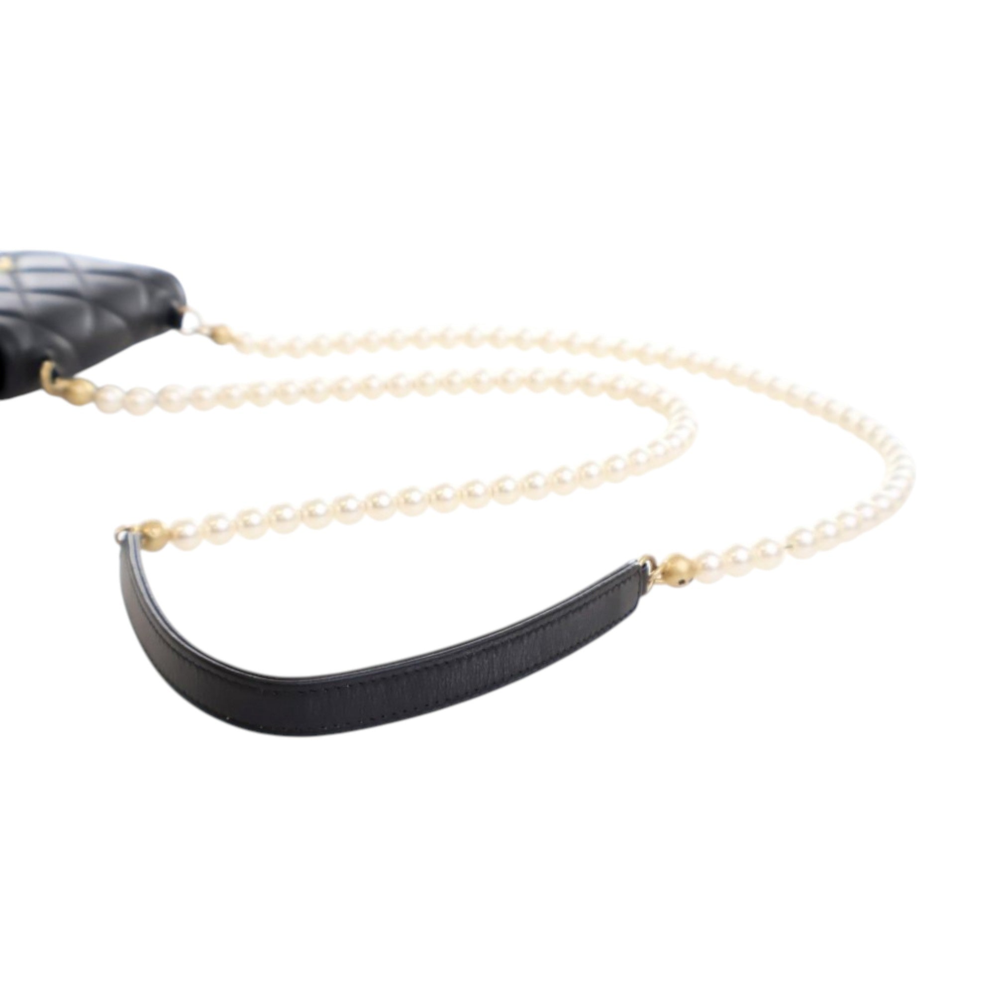 Chanel CC Quilted Lambskin Pearl Phone Holder - image 10