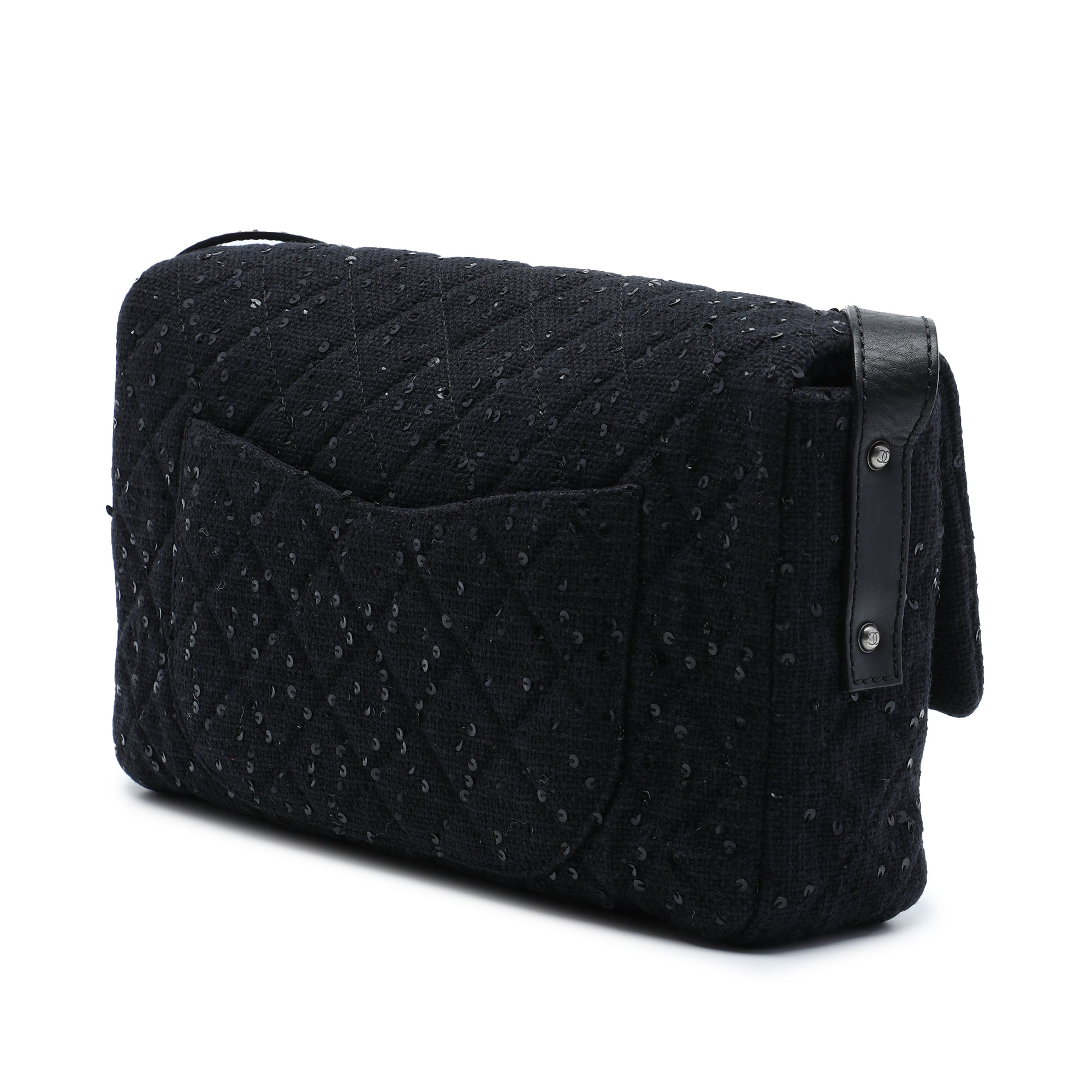 Chanel Jumbo Sequin Embellished Quilted Tweed Reissue 2.55 Messenger Flap - image 2