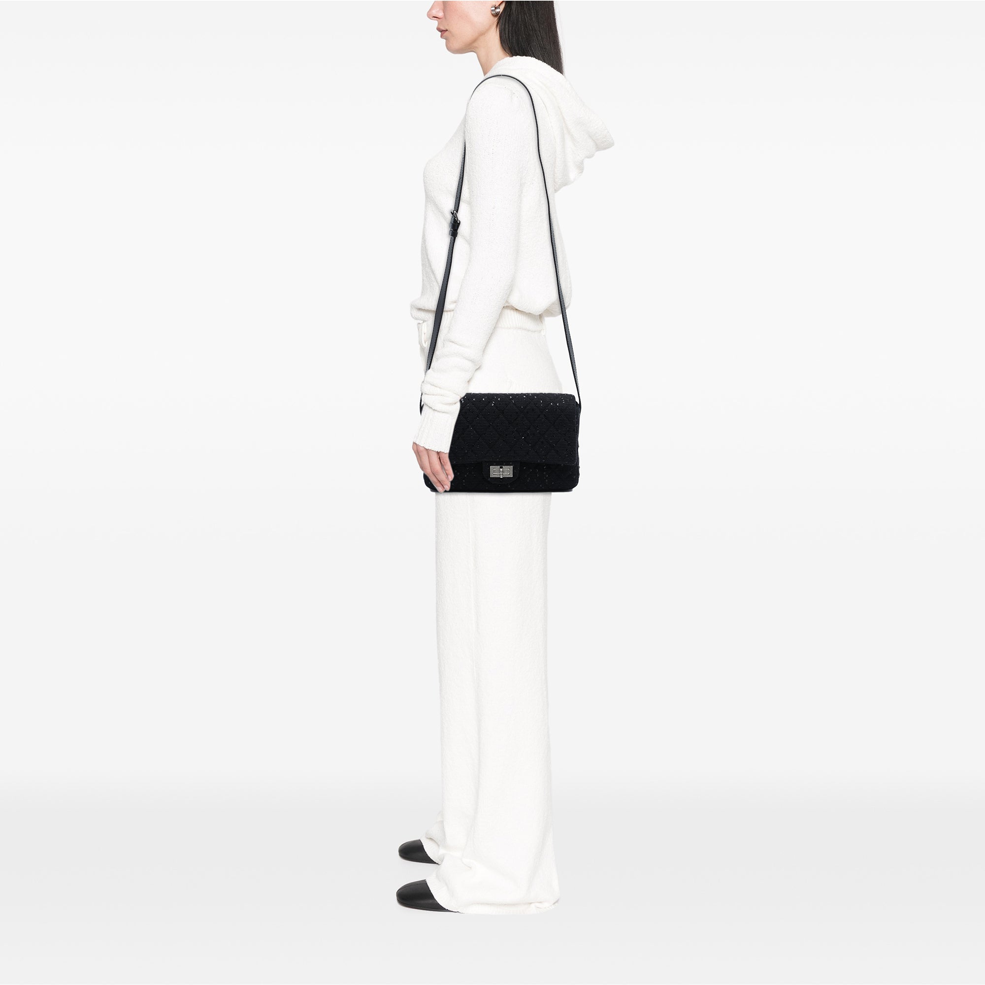 Chanel Jumbo Sequin Embellished Quilted Tweed Reissue 2.55 Messenger Flap - image 6