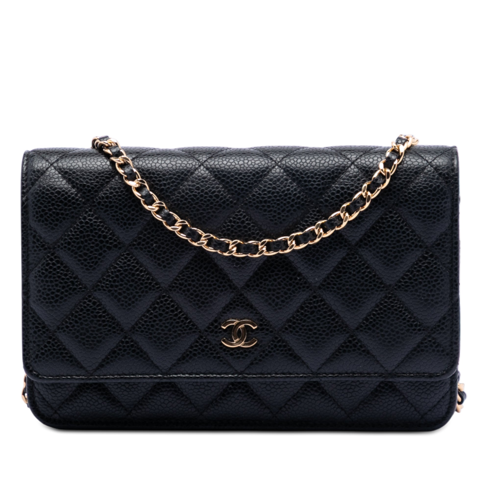 Chanel CC Quilted Caviar Wallet on Chain - image 1