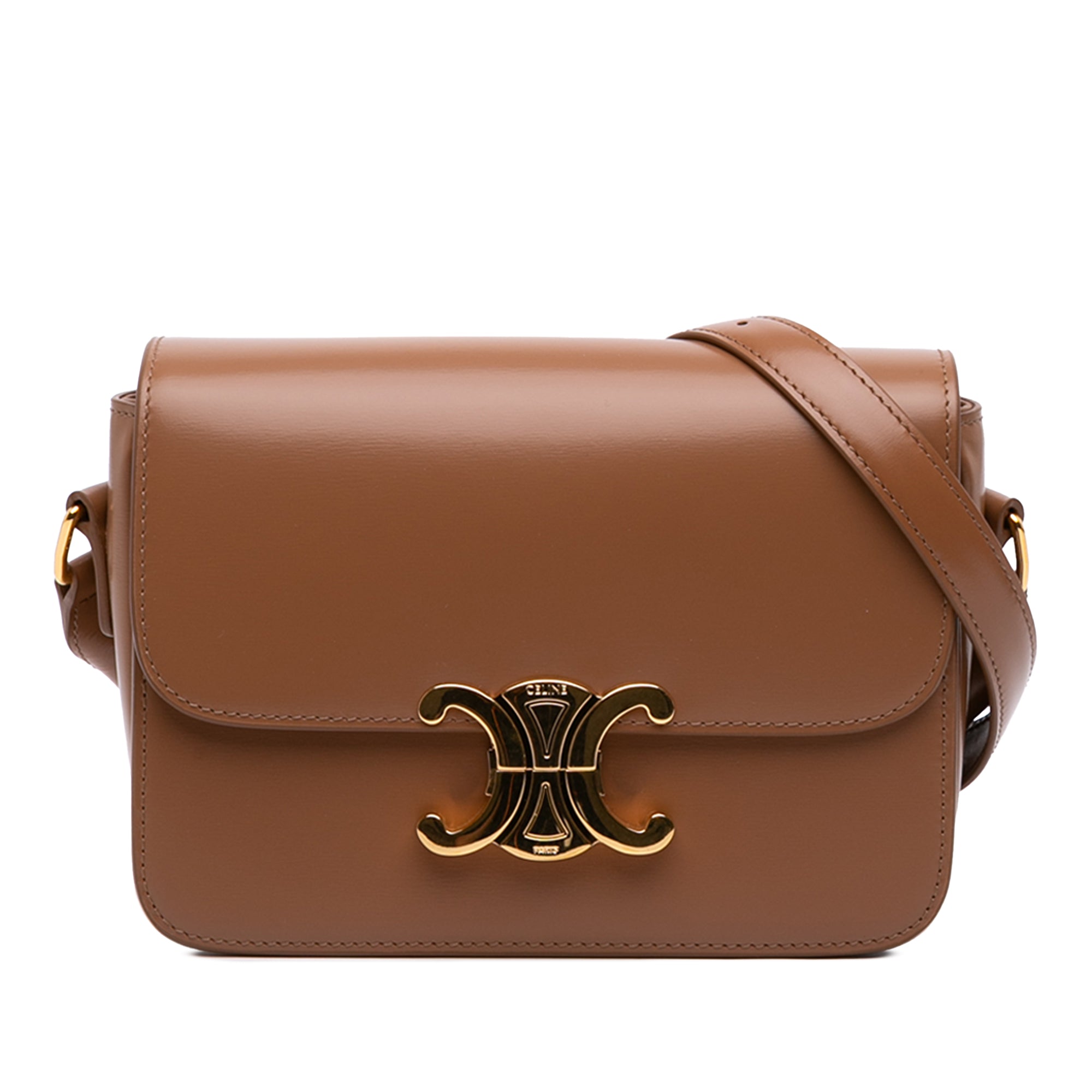 Celine Teen Shiny Calfskin Triomphe Crossbody - image 1