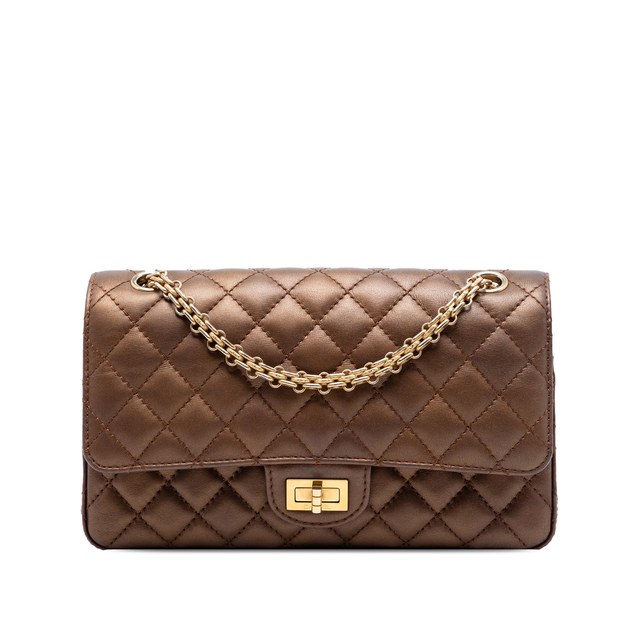 Chanel Quilted Metallic Calfskin Reissue 2.55 Double Flap 225 - image 1