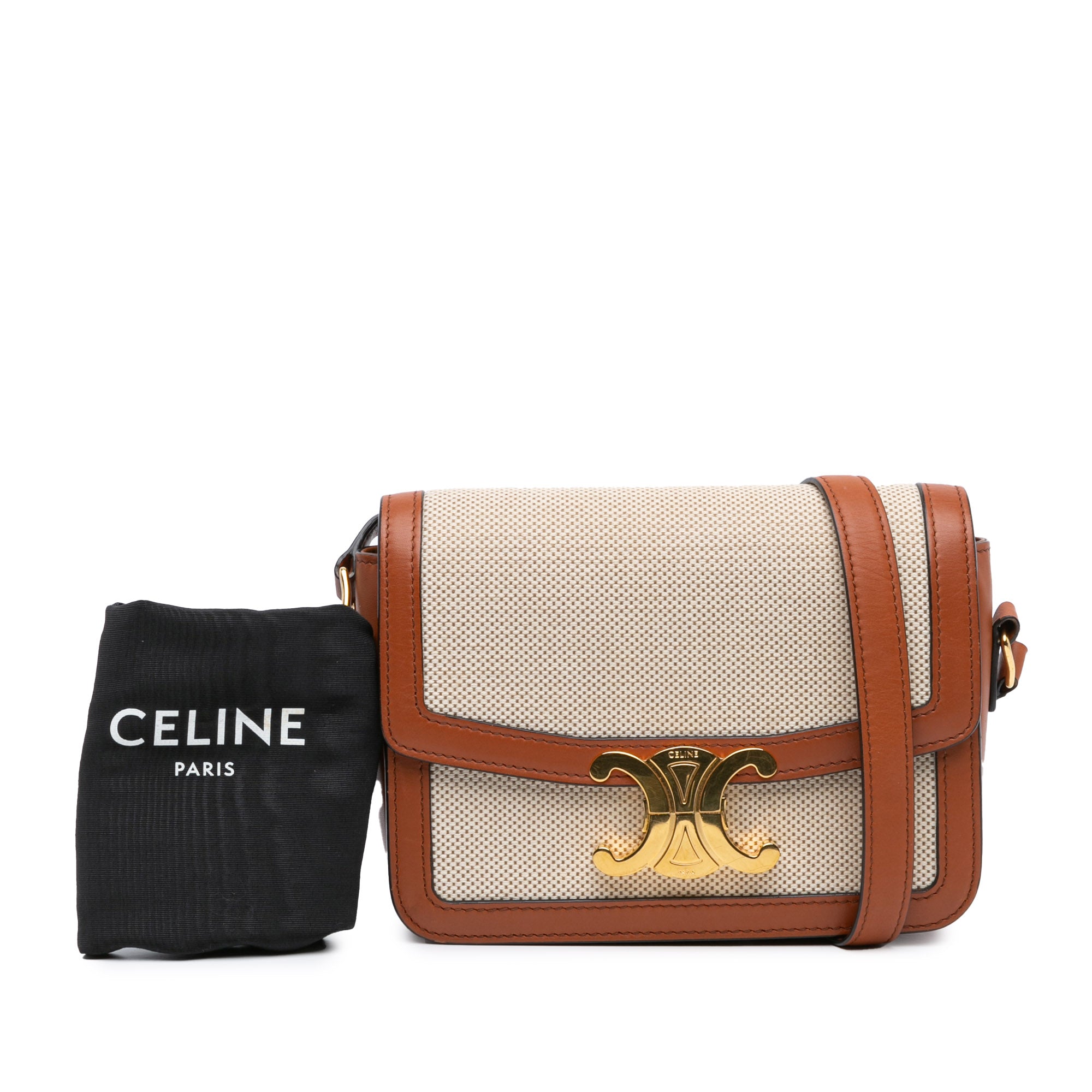 Celine Teen Canvas and Calfskin Triomphe Crossbody - image 8