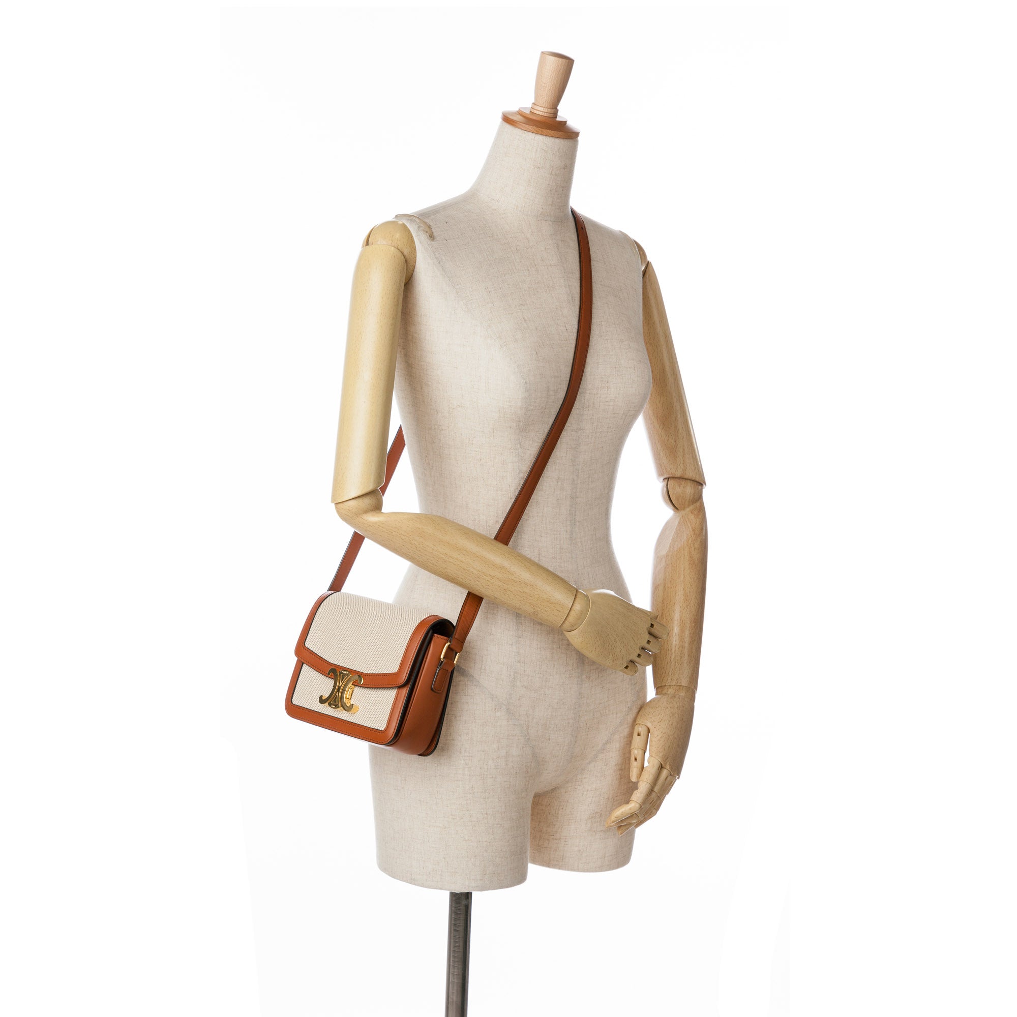 Celine Teen Canvas and Calfskin Triomphe Crossbody - image 9