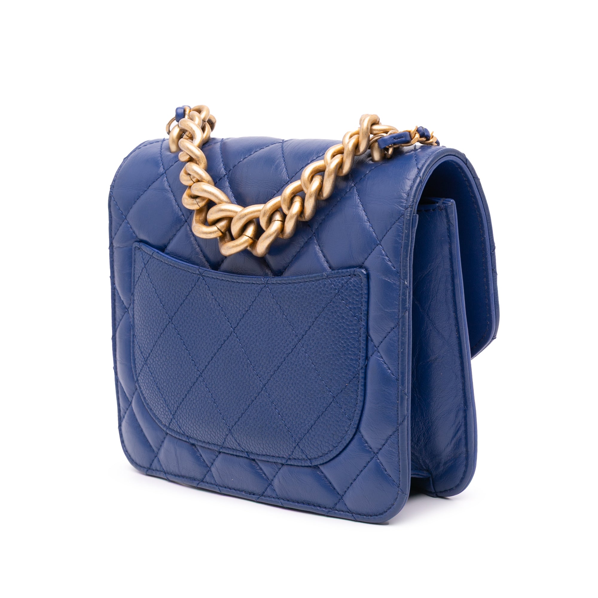 Chanel Mini Quilted Aged Calfskin and Caviar Chain Handle Flap - image 2