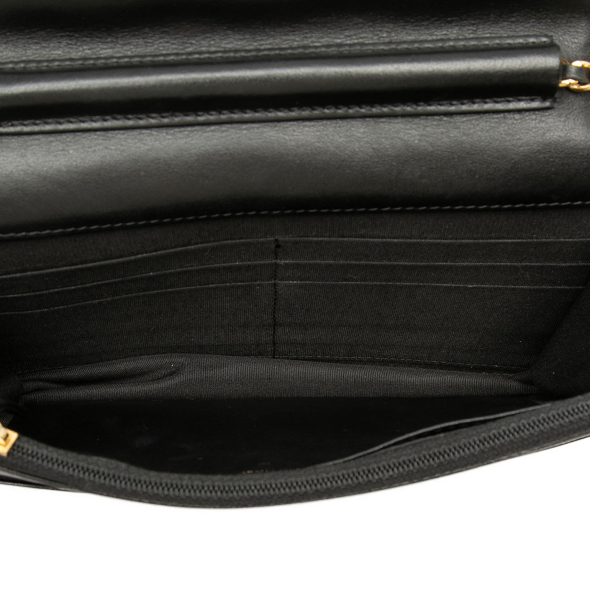 Chanel CC Lambskin Studded Diamond Stitch Wallet On Chain - image 4
