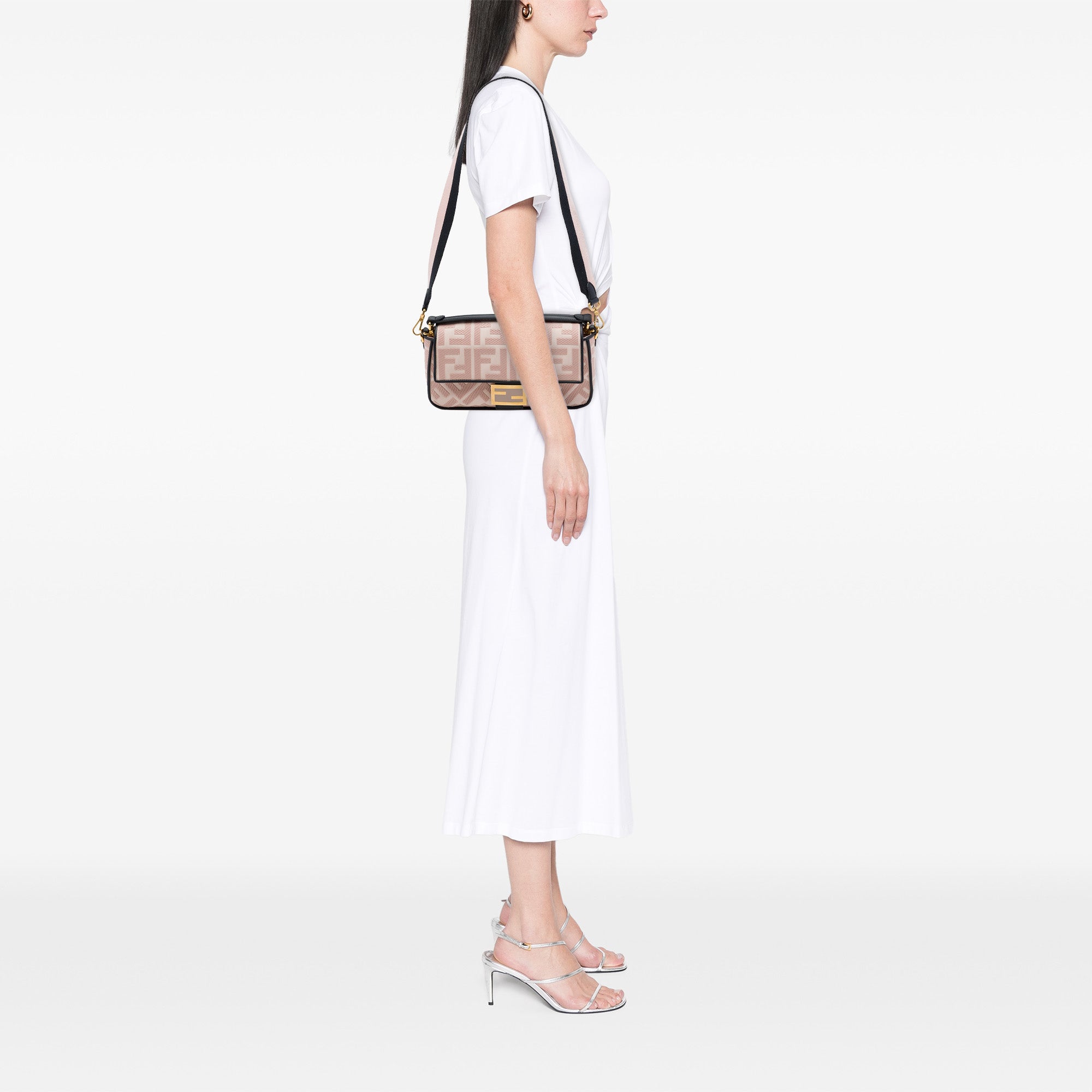 Fendi Zucca Embroidered Canvas Baguette Satchel - image 6