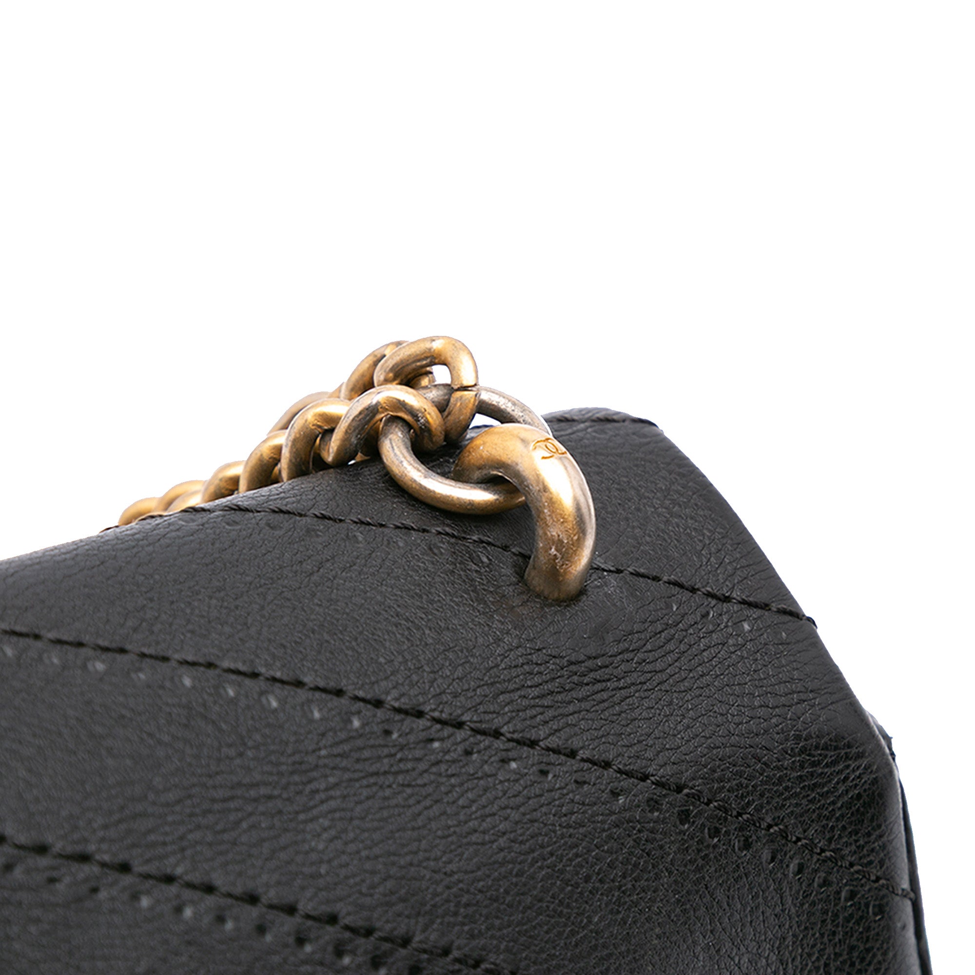 Chanel CC Chevron Lambskin Round Flap Satchel - image 9