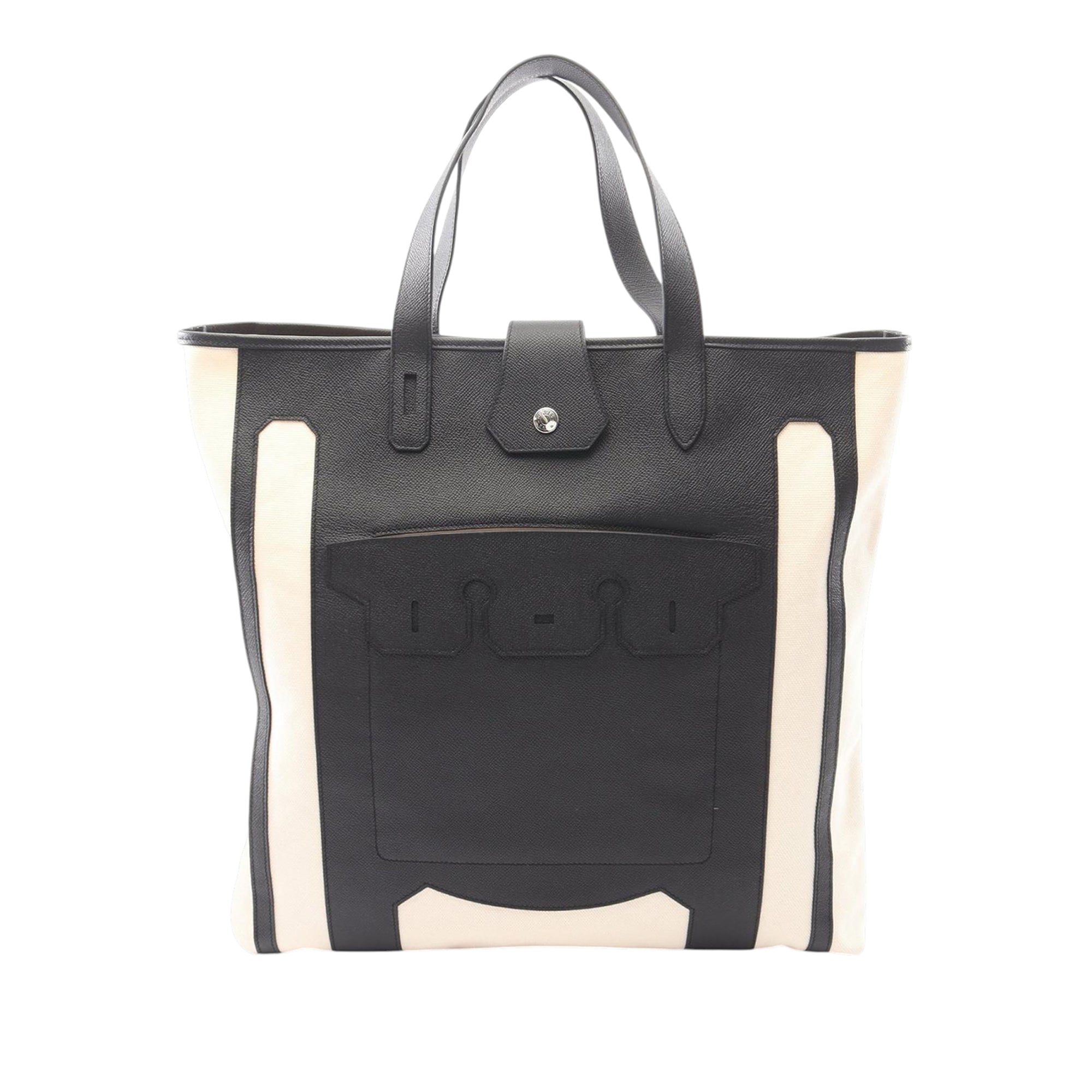 Hermès Toile and Epsome Monsieur B Cutting Tote - image 1