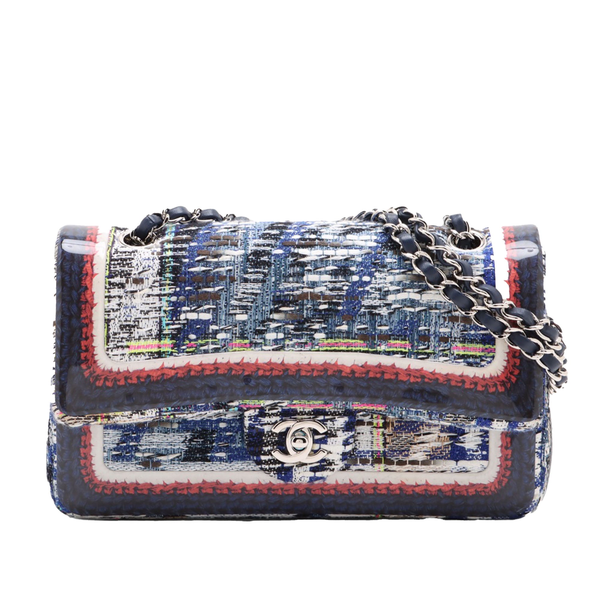 Chanel Medium Classic Tweed and Silicone Double Flap - image 1