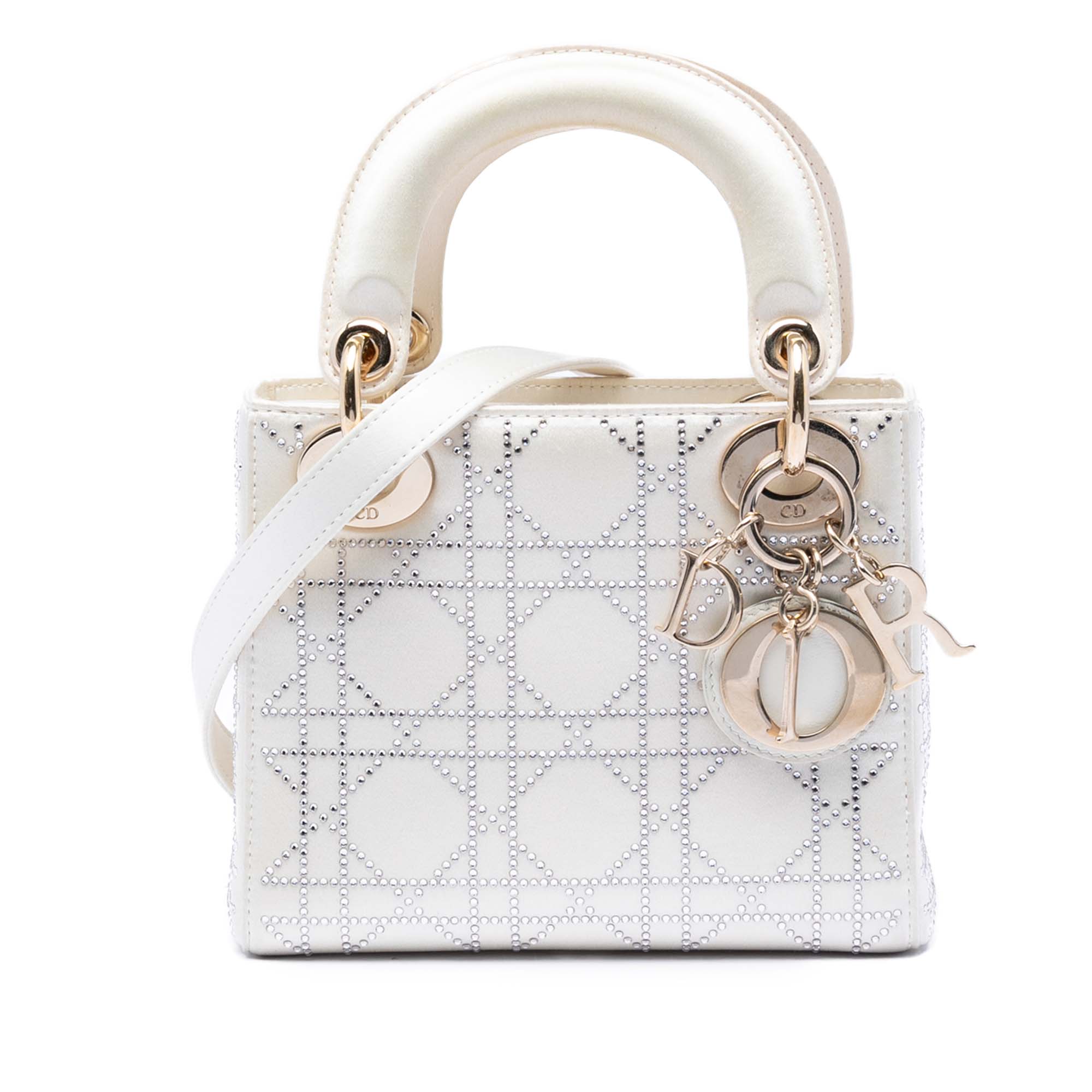 Dior Mini Satin Cannage Crystal Embellished Lady Dior - image 1