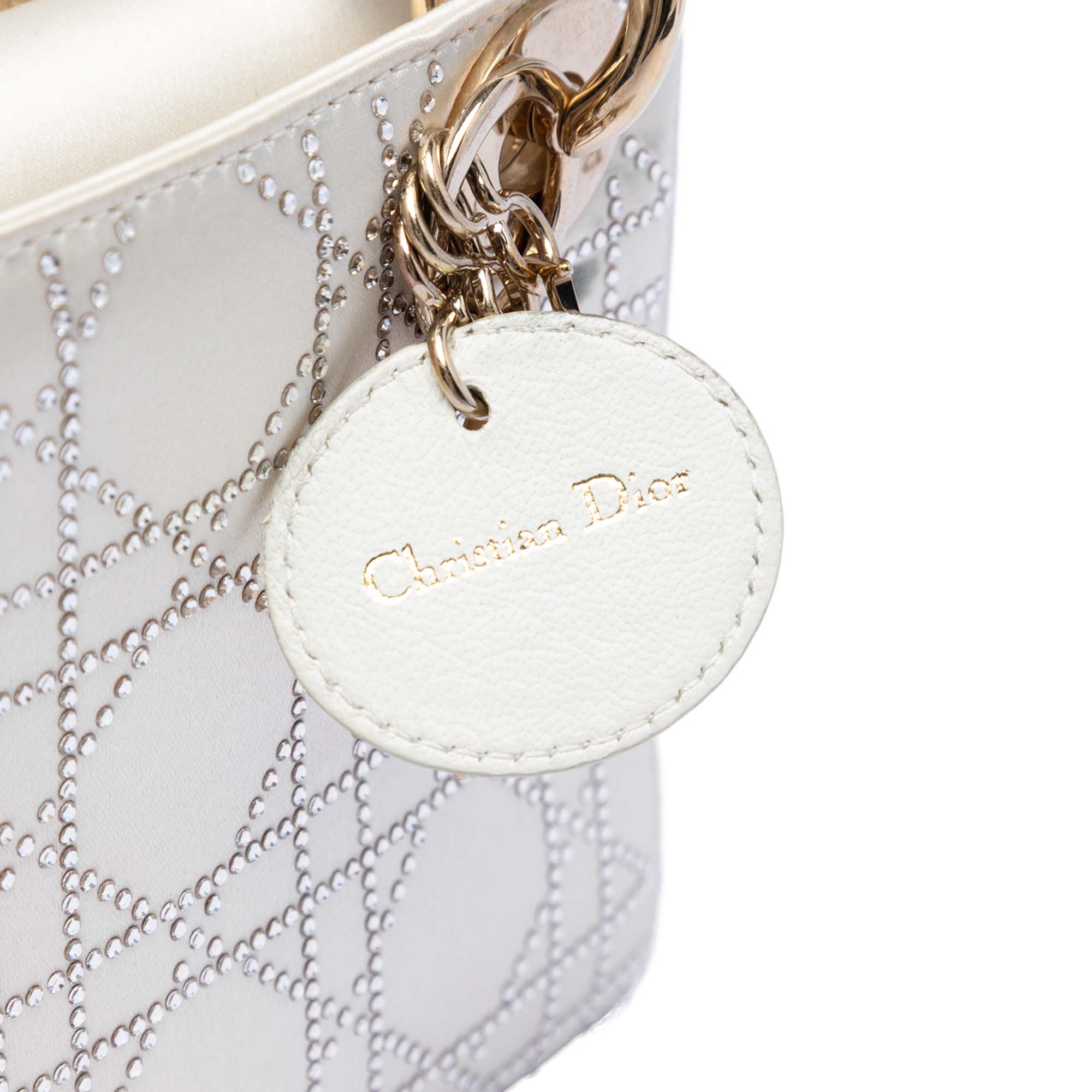 Dior Mini Satin Cannage Crystal Embellished Lady Dior - image 5