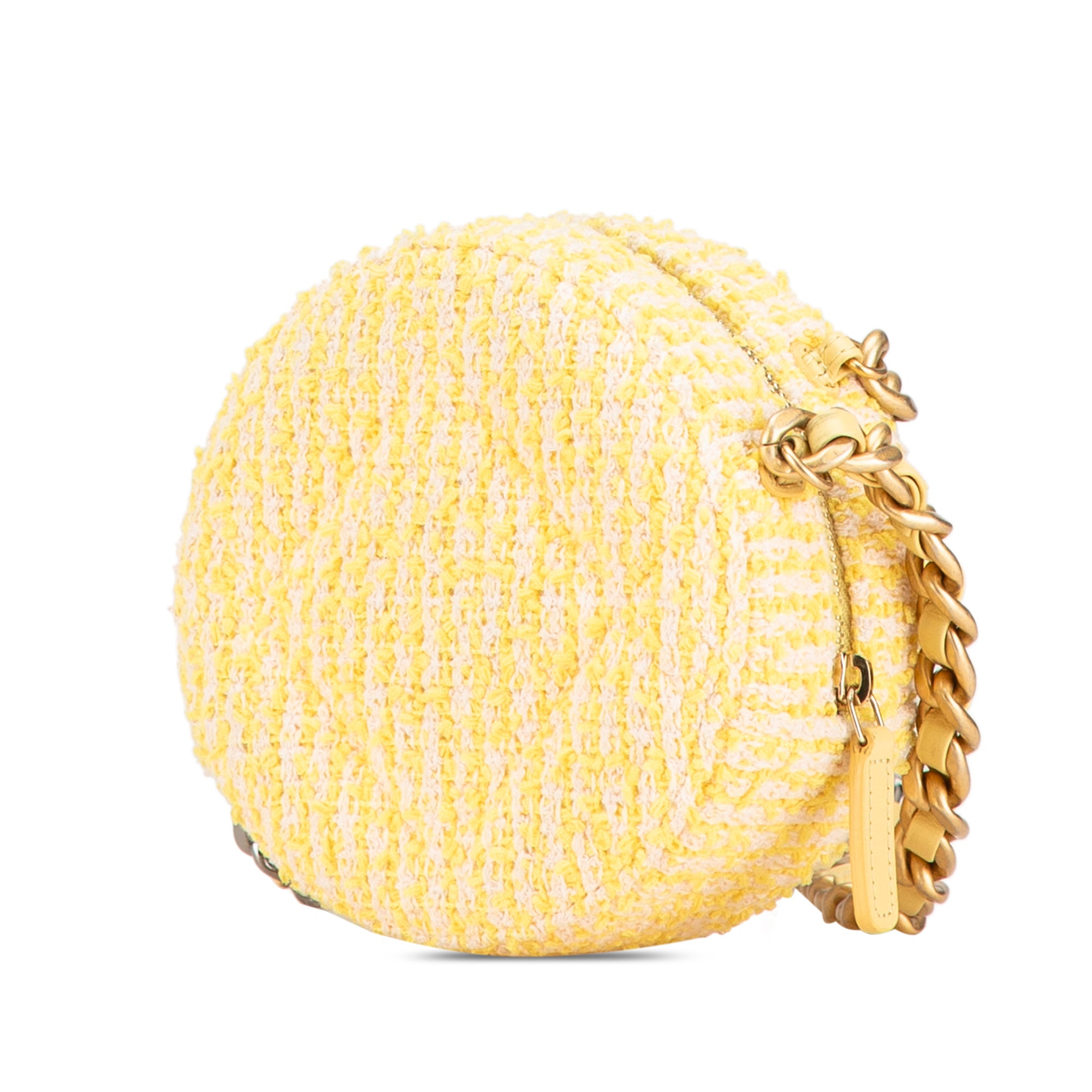 Chanel Tweed 19 Round Clutch with Chain - image 2