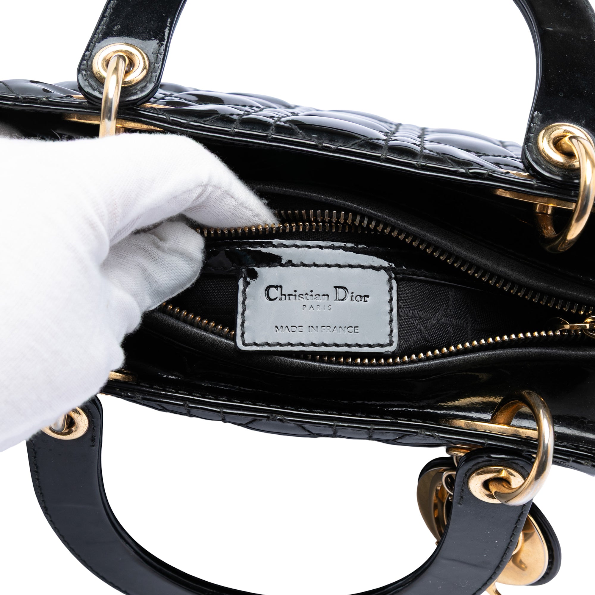 Dior Medium Patent Cannage Lady Dior - image 5
