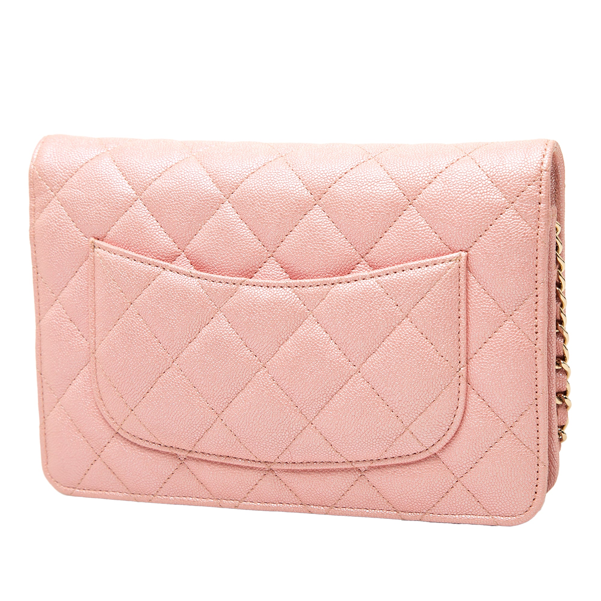 Chanel CC Quilted Iridescent Caviar Wallet on Chain - image 2