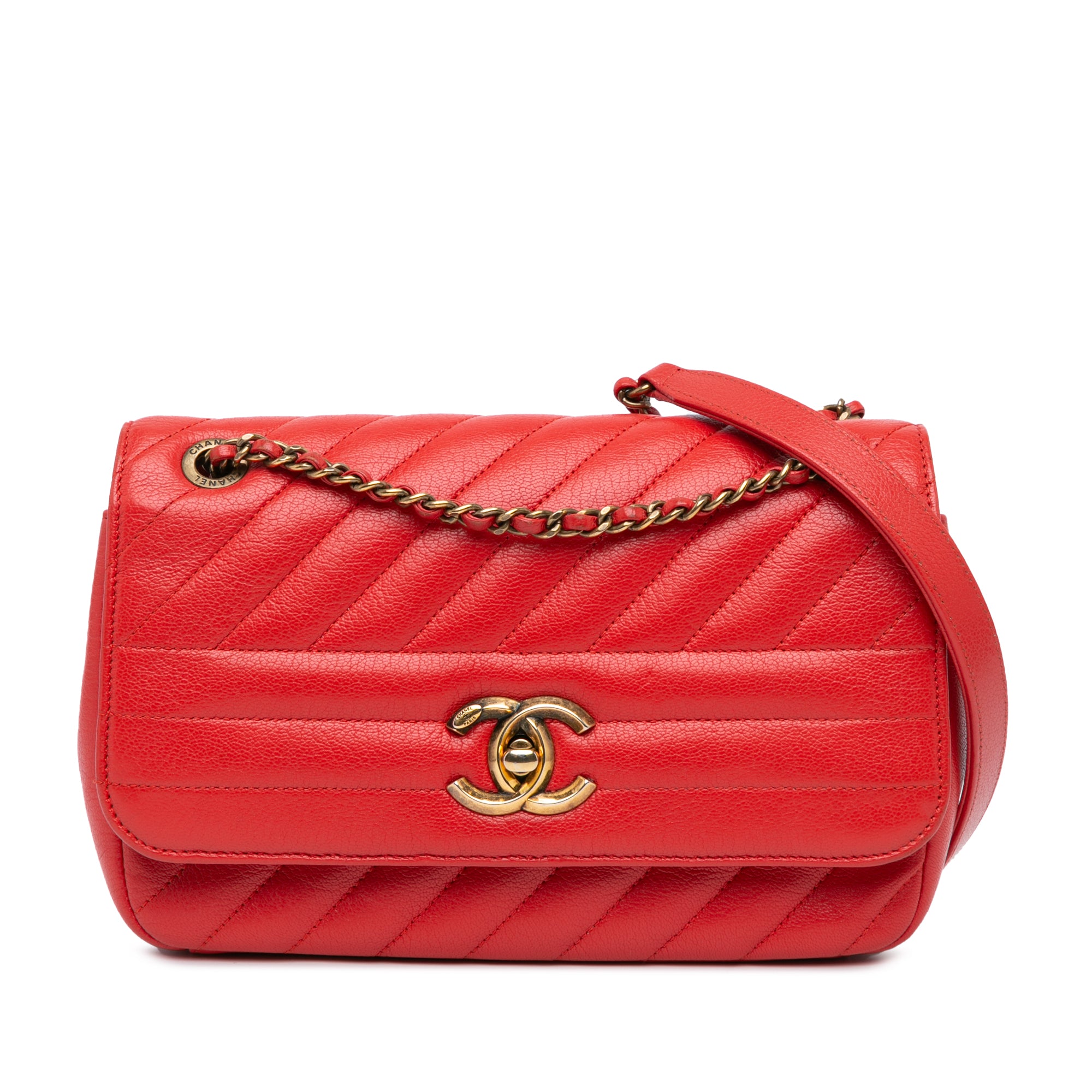 Chanel Small Diagonal Quilted Goatskin Flap - image 1