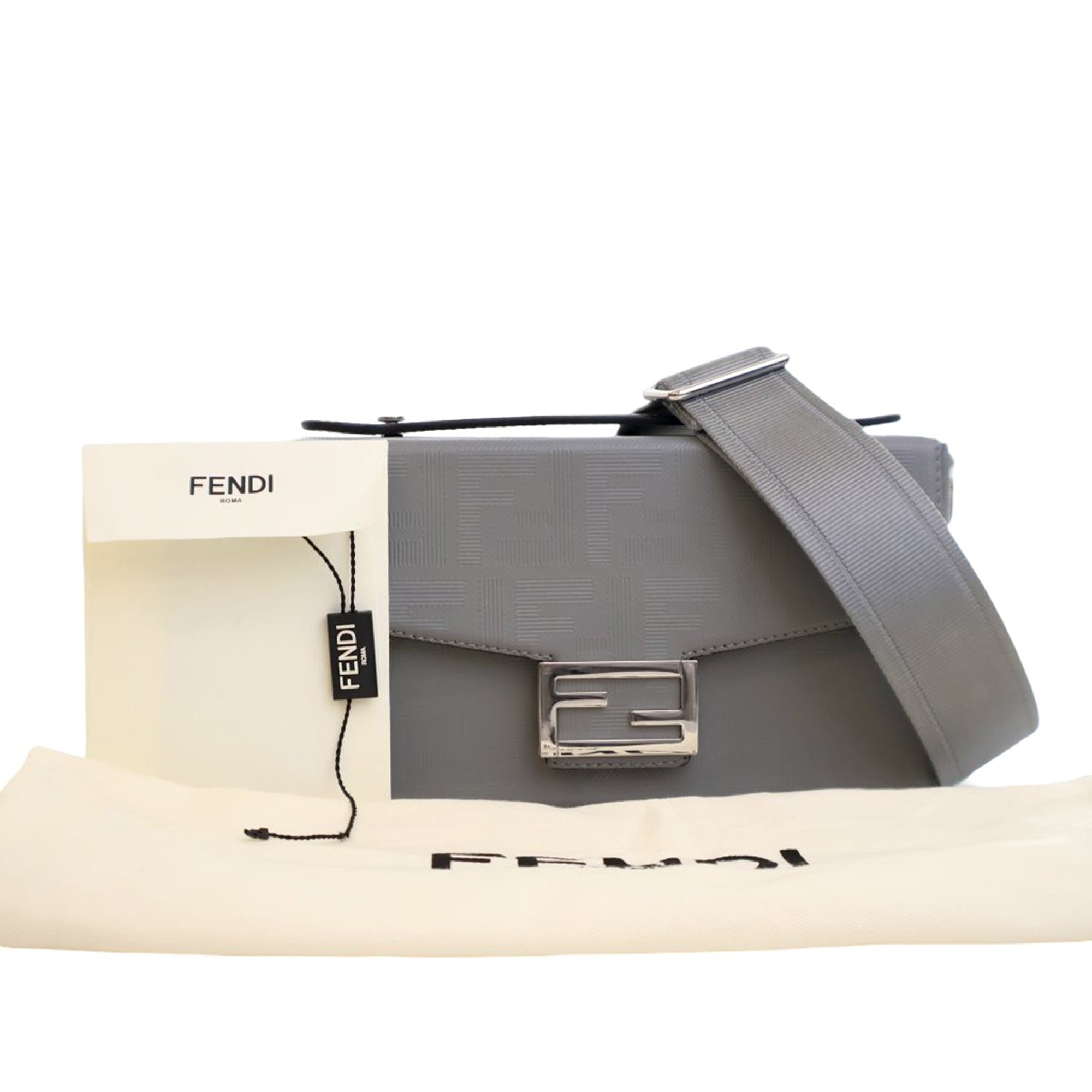 Fendi Zucca Calfskin Soft Trunk Baguette Satchel - image 15
