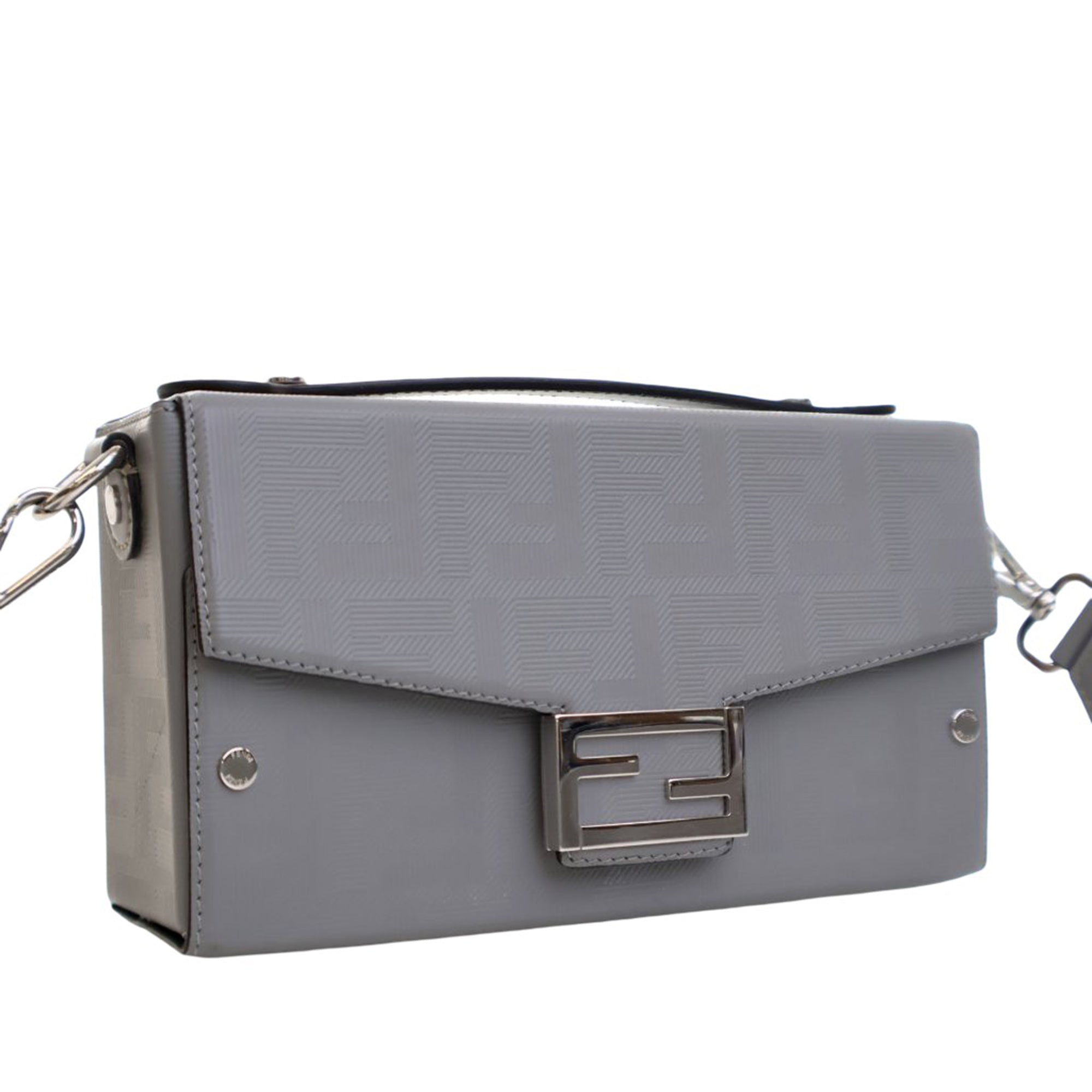 Fendi Zucca Calfskin Soft Trunk Baguette Satchel - image 3