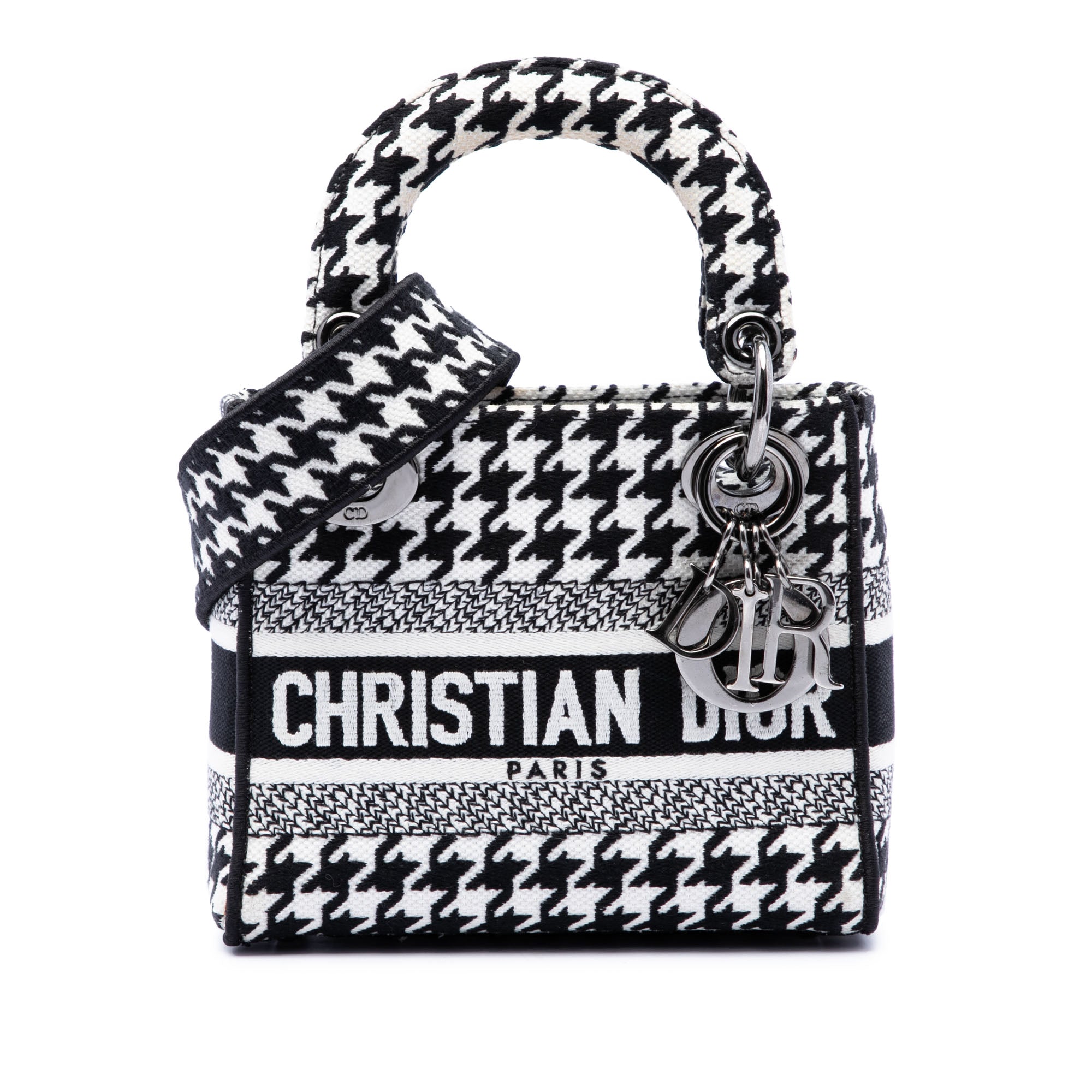 Dior Mini Embroidered Canvas Houndstooth Lady D Lite - image 1