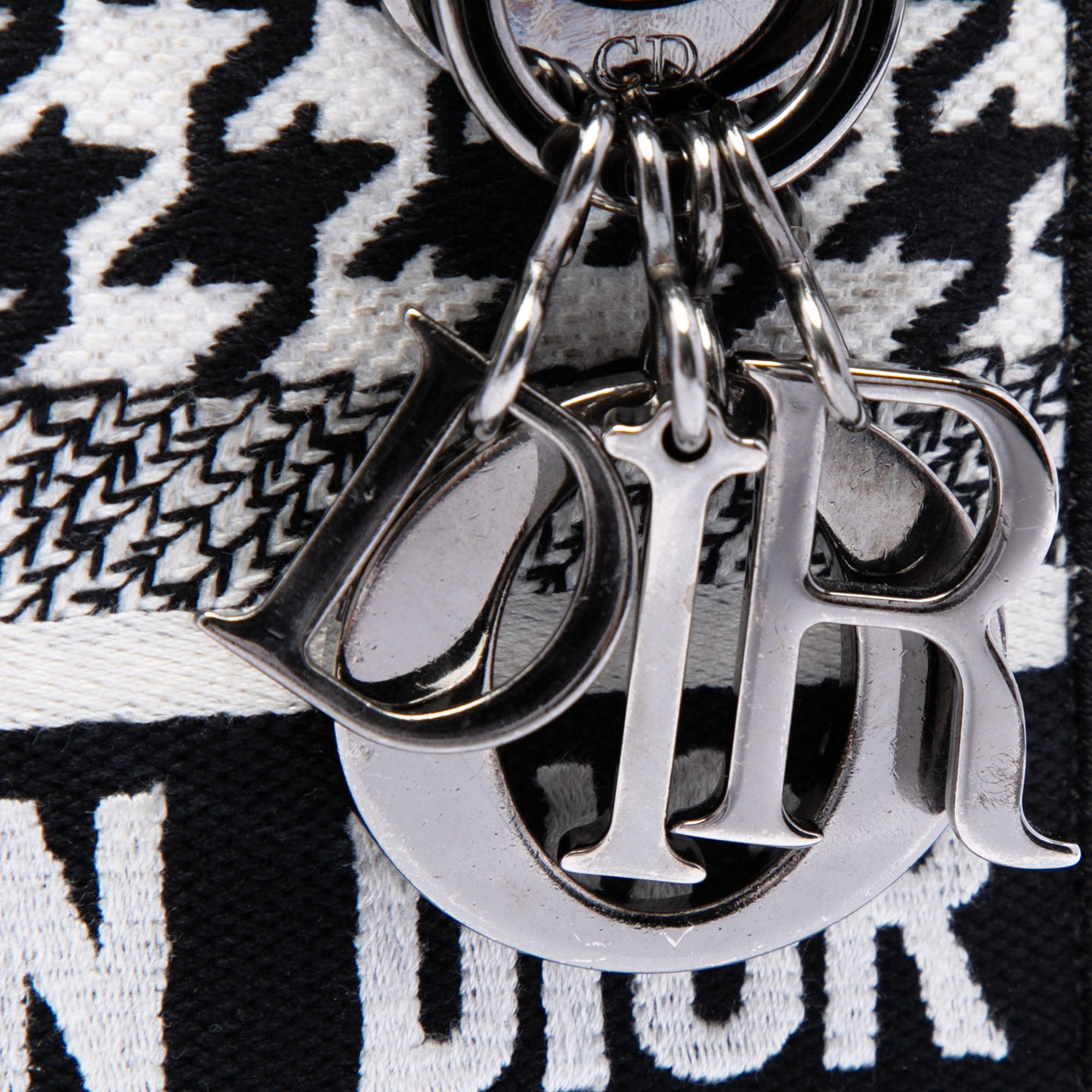 Dior Mini Embroidered Canvas Houndstooth Lady D Lite - image 5