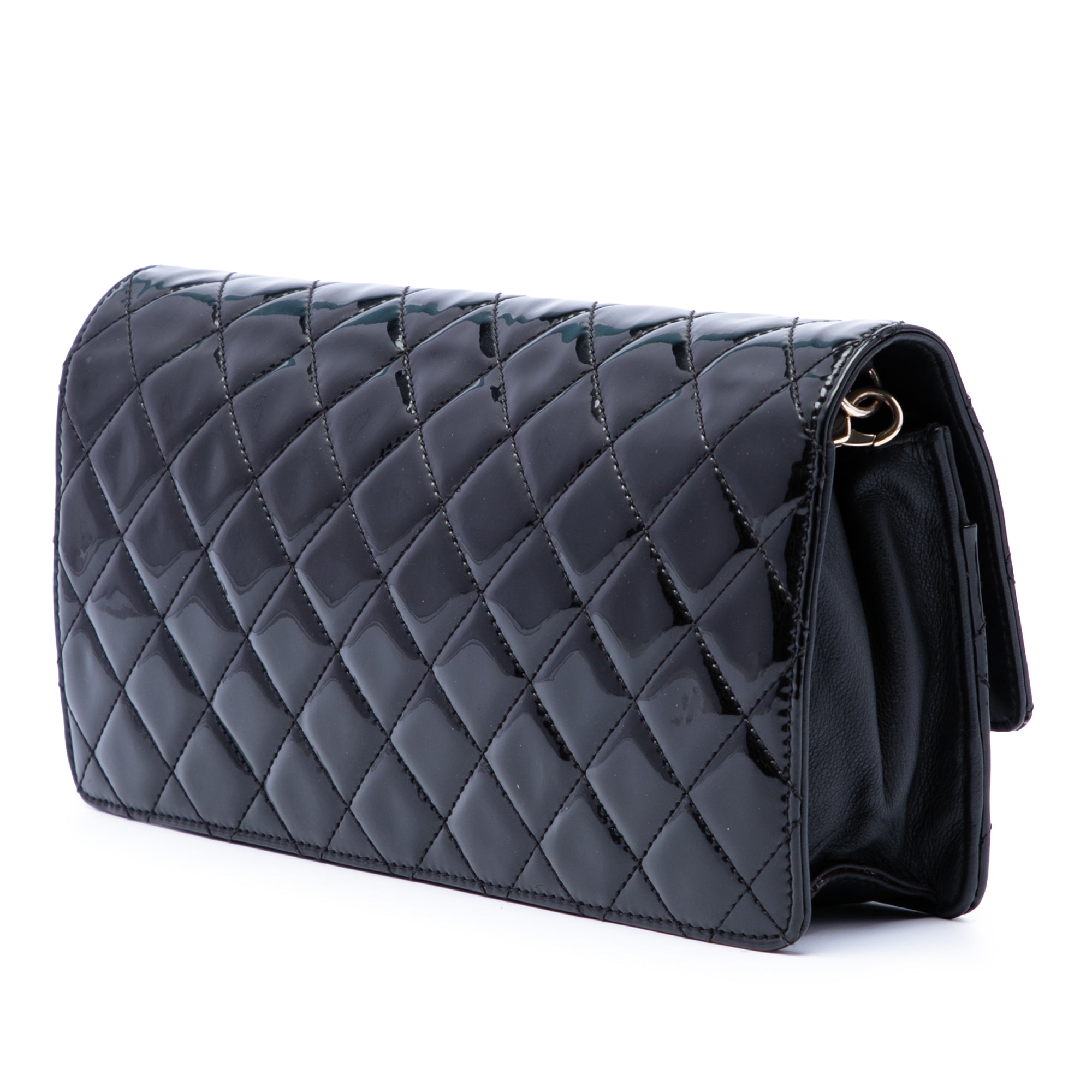 Chanel Quilted Patent Golden Class East West Wallet on Chain - image 2