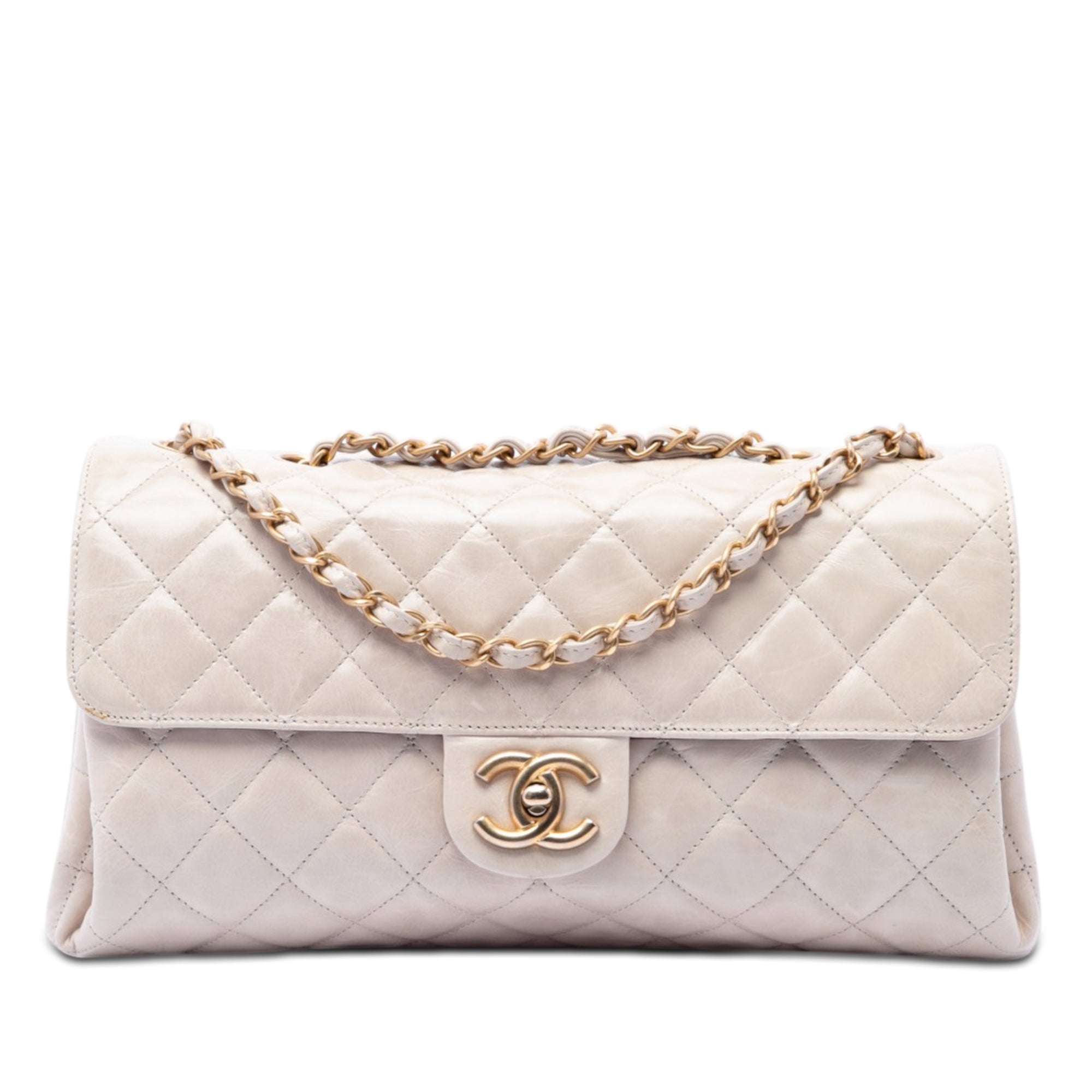 Chanel Jumbo CC Quilted Calfskin Straight Flap - image 1