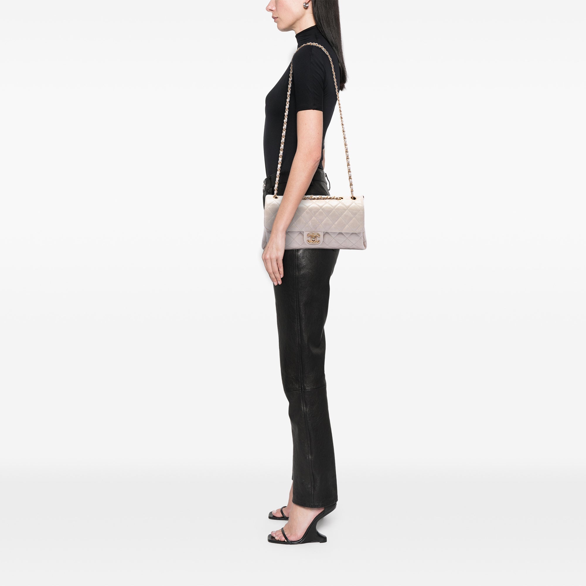 Chanel Jumbo CC Quilted Calfskin Straight Flap - image 6
