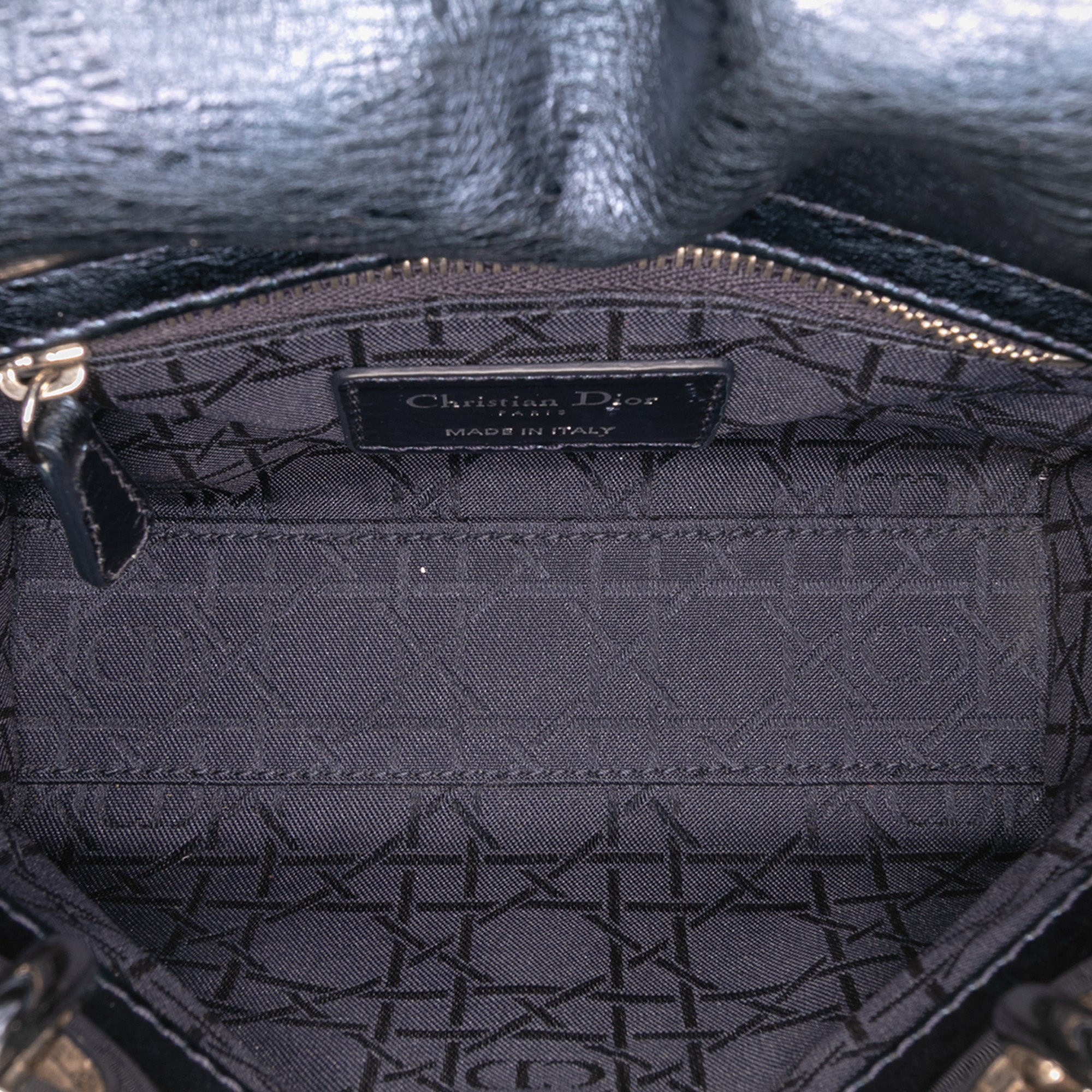 Dior Mini Crinkled Calfskin Cannage Lady Dior - image 4