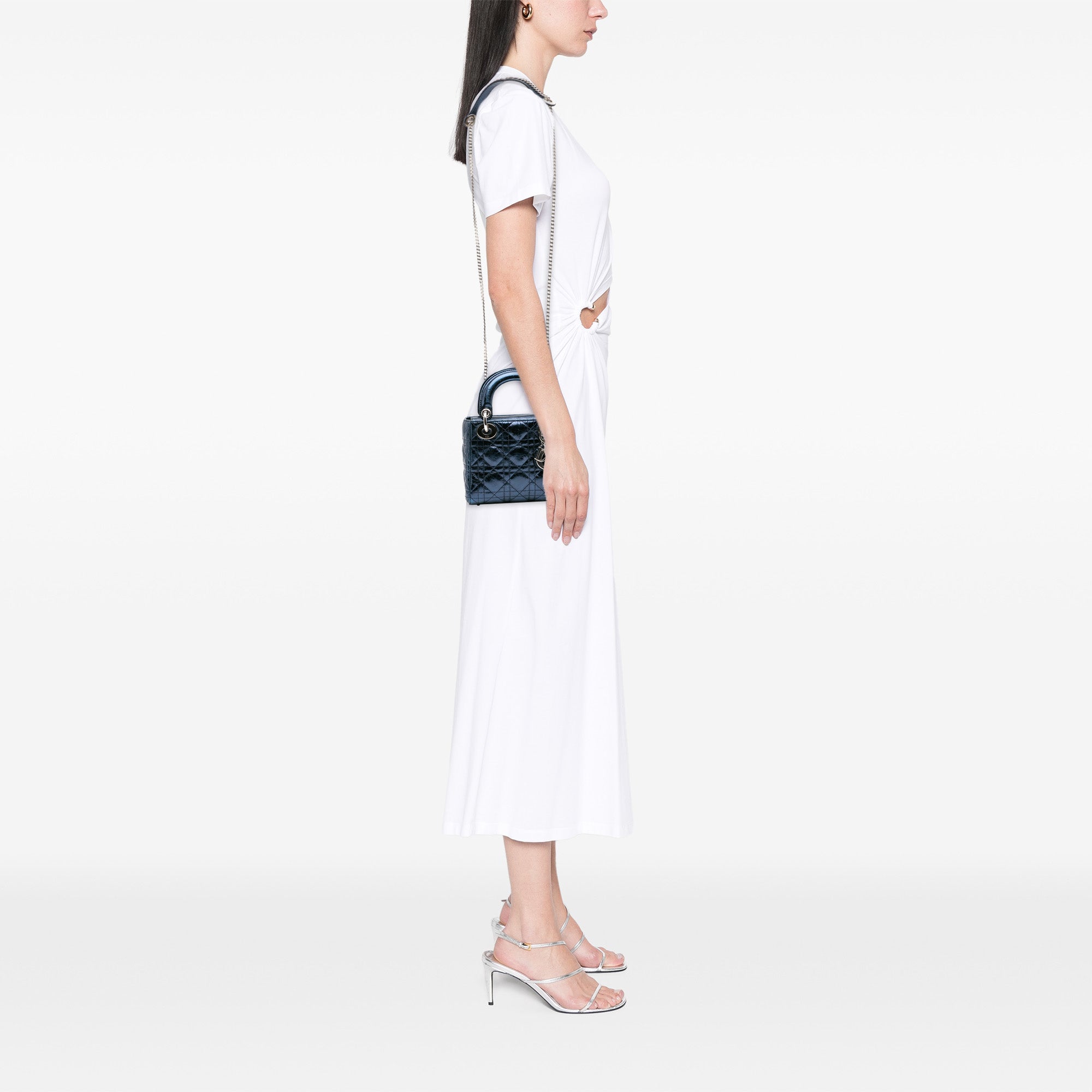 Dior Mini Crinkled Calfskin Cannage Lady Dior - image 8