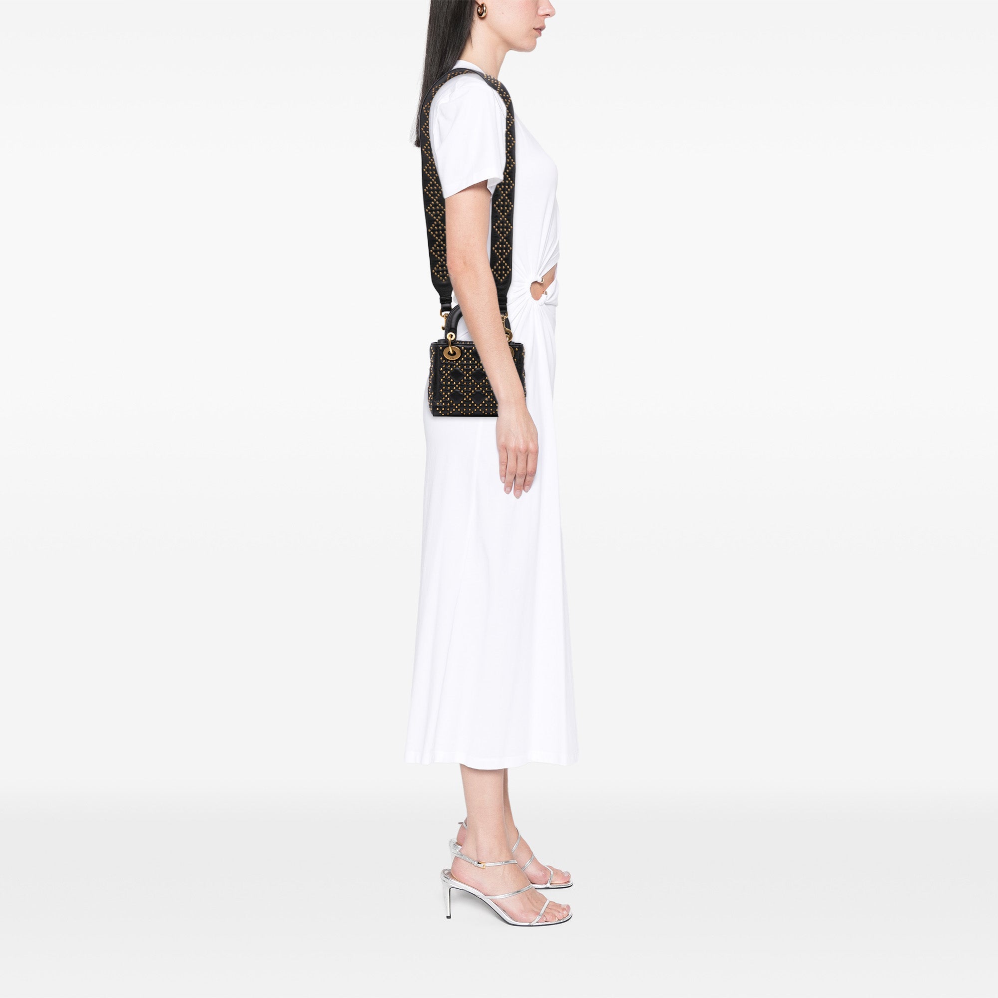 Dior Mini Lambskin Cannage Studded Supple Lady Dior - image 9