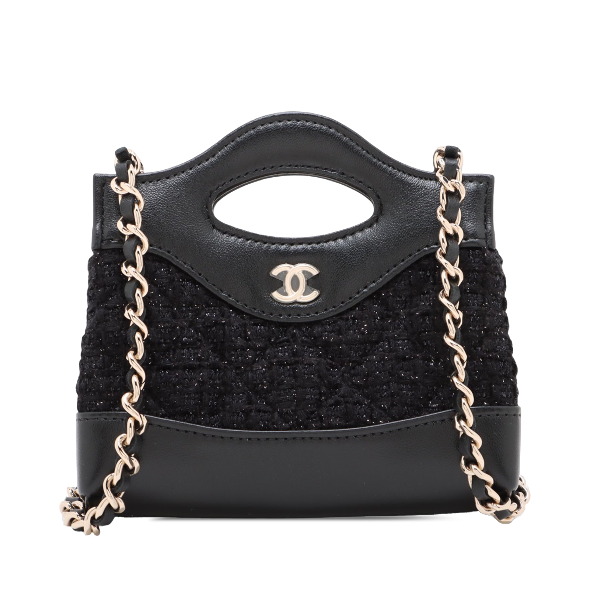 Chanel Nano Quilted Tweed Kelly Shopper Bag - image 1