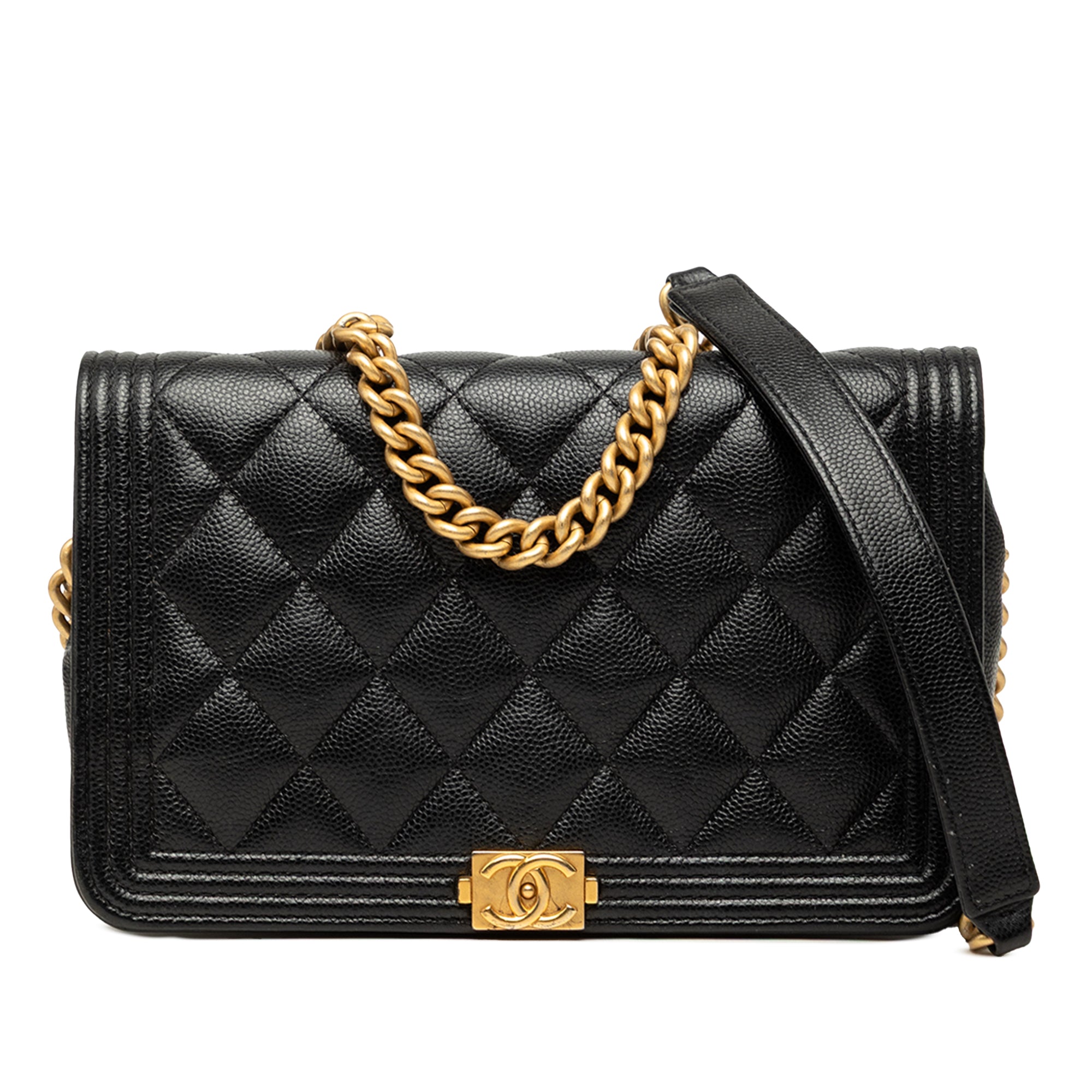 Chanel Quilted Caviar Boy Wallet on Chain - image 1