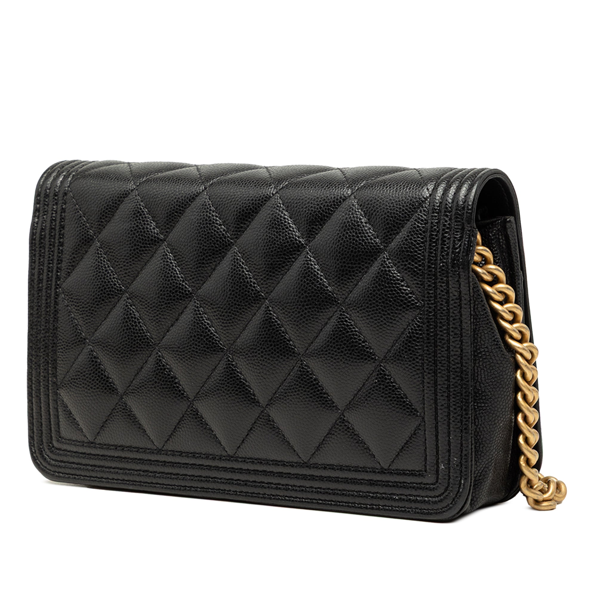Chanel Quilted Caviar Boy Wallet on Chain - image 2