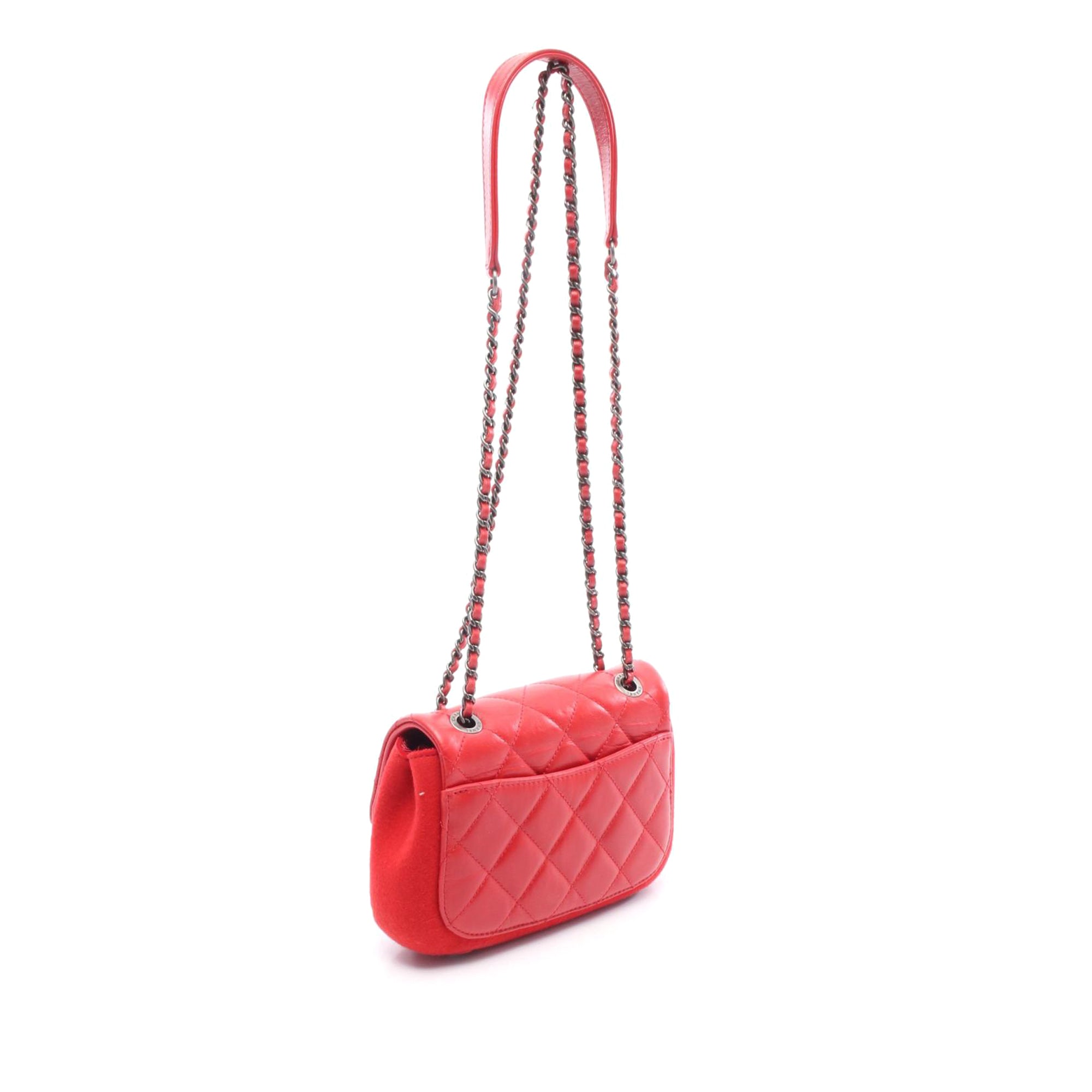 Chanel Paris Salzburg Mini Quilted Glazed Calfskin and Felt Edelweiss Flower Flap - image 2