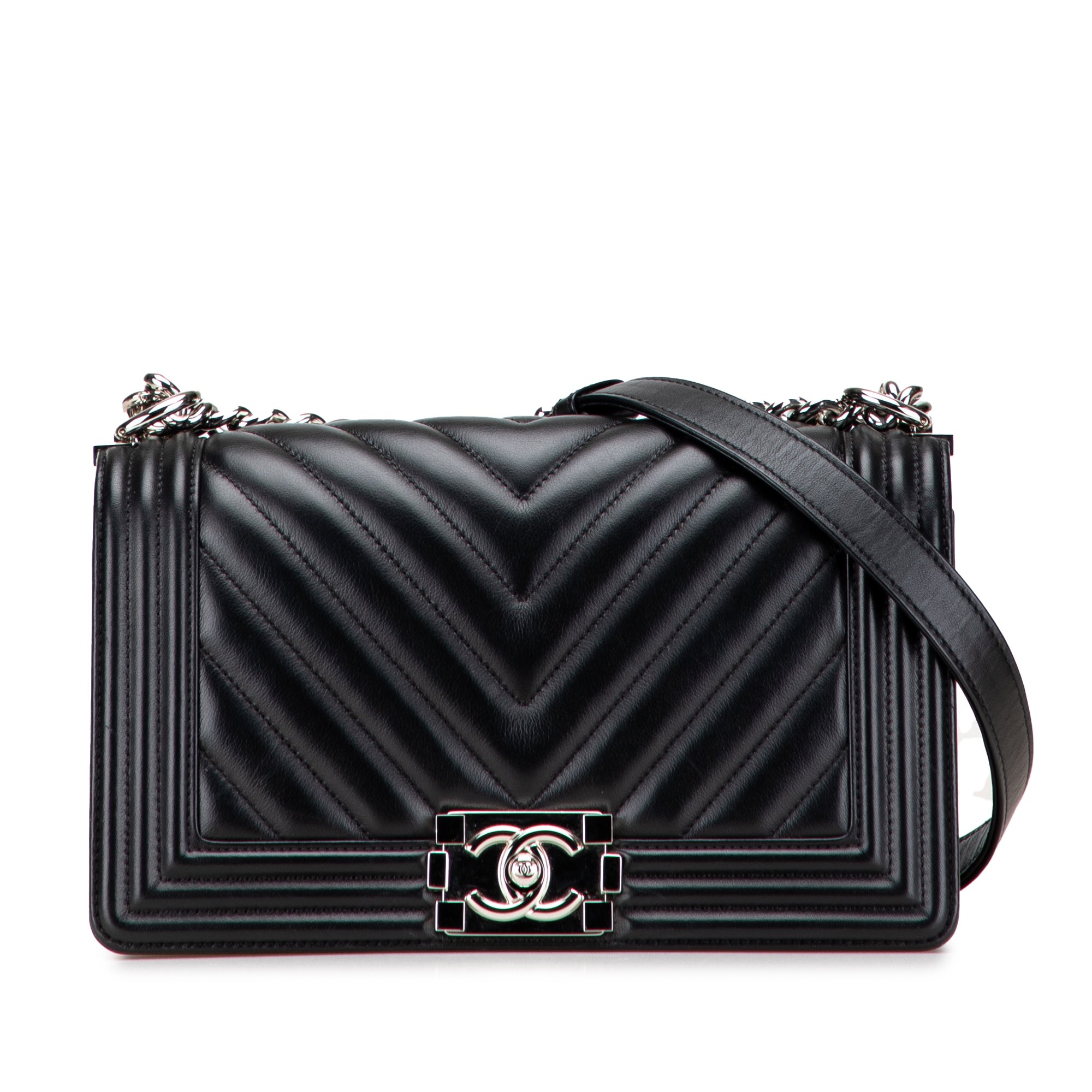 Chanel Old Medium Chevron Lambskin Boy Flap - image 1