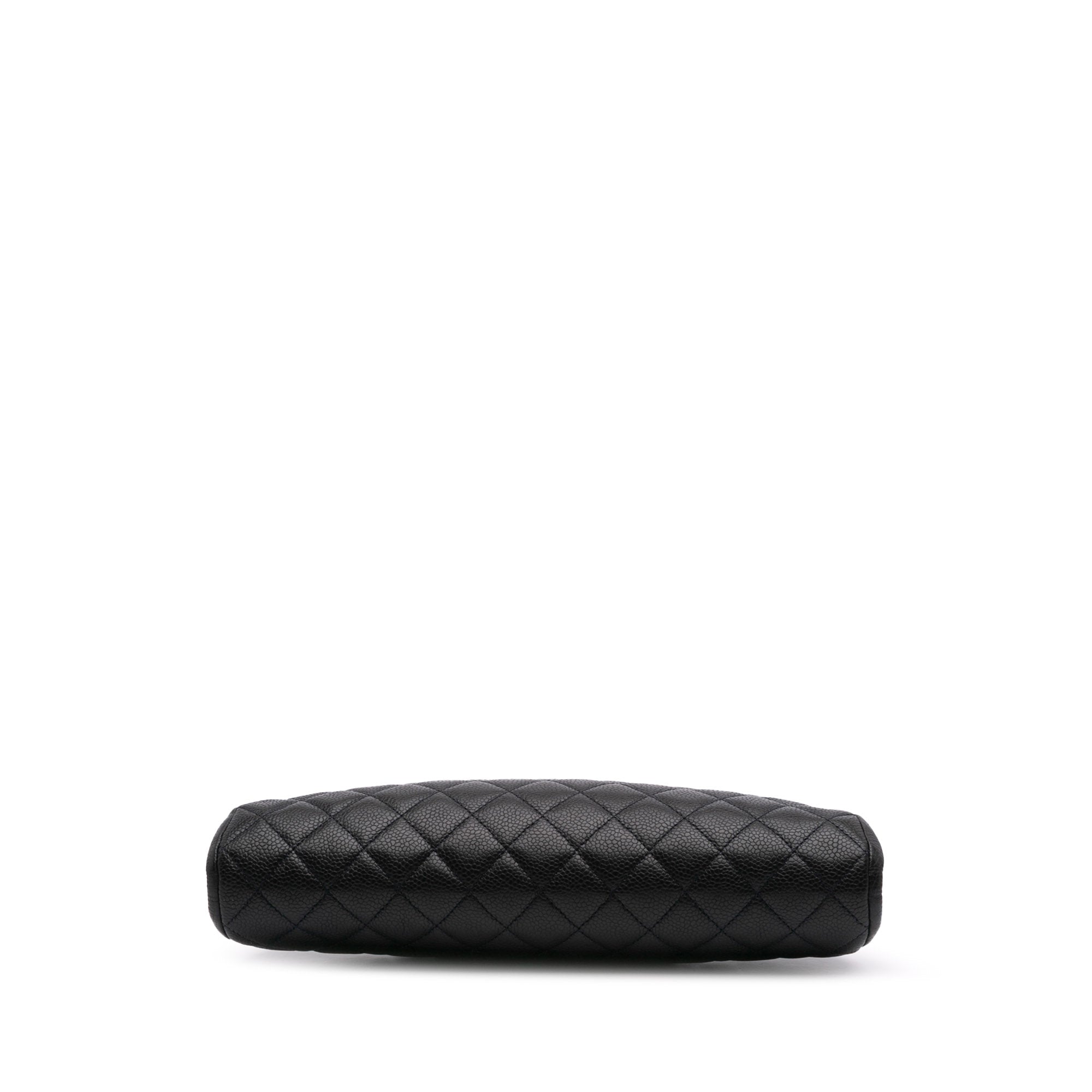 Chanel Quilted Caviar Timeless Kisslock Clutch with Chain - image 3