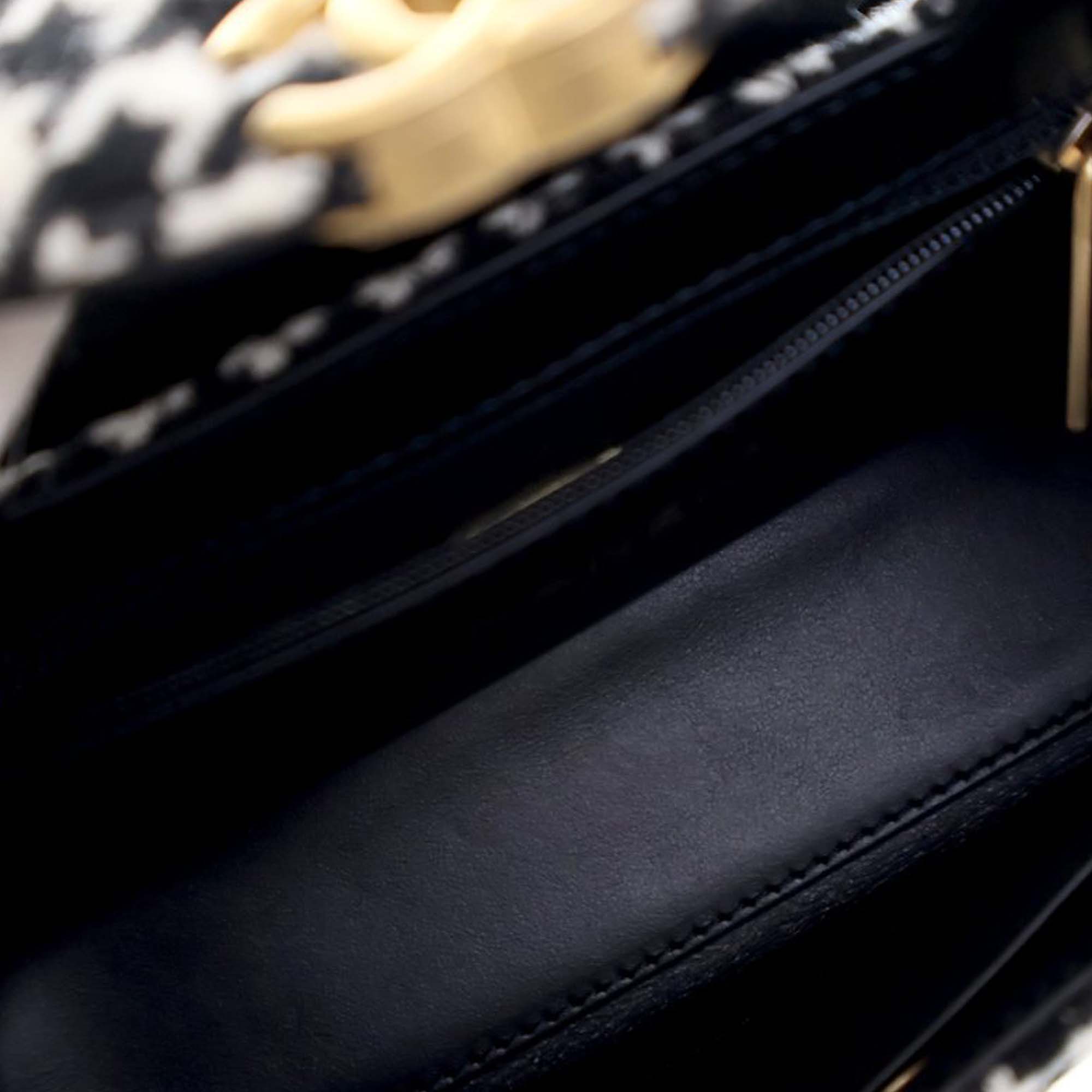 Chanel Nano Quilted Houndstooth Tweed Kelly Shopper Bag - image 5