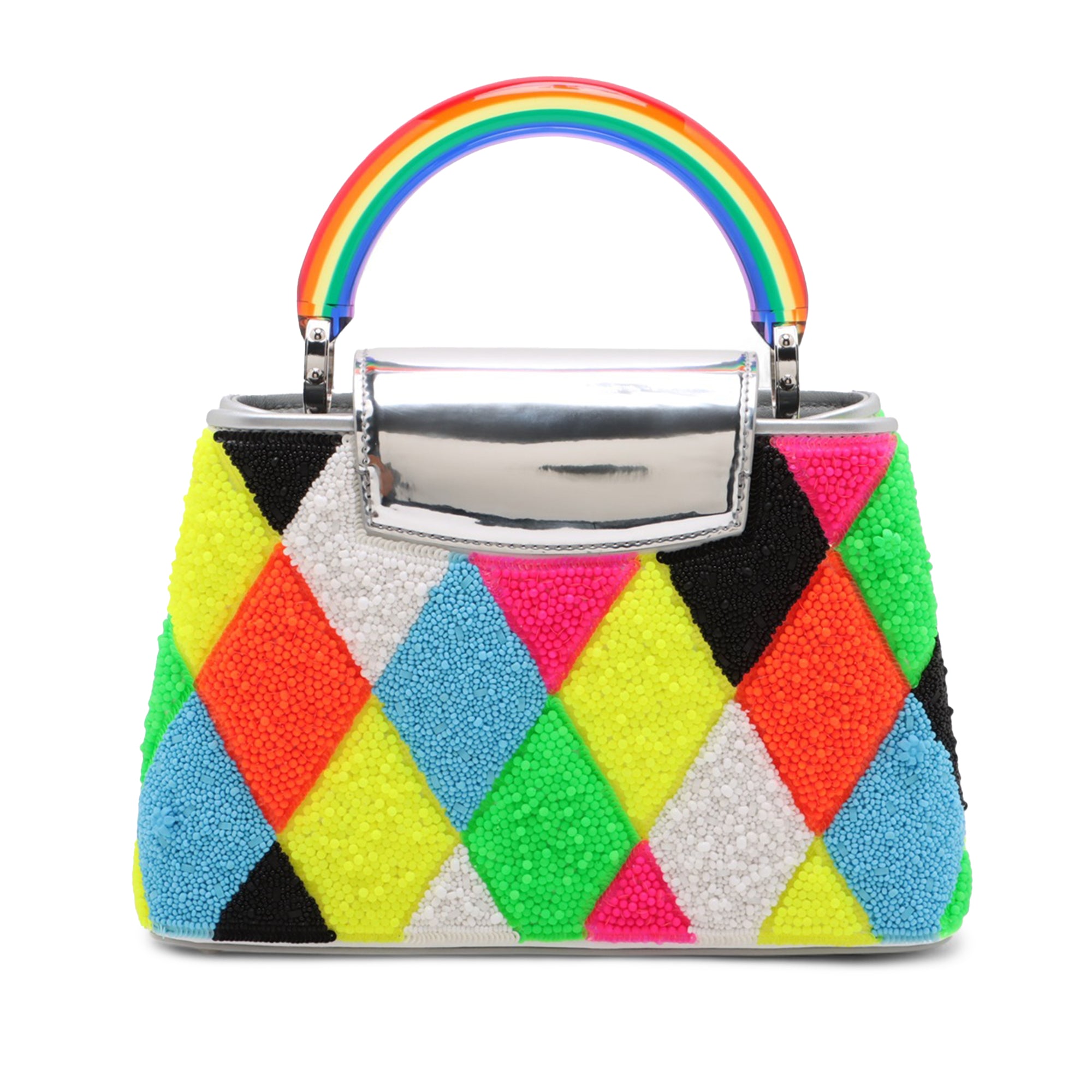 Louis Vuitton Limited Edition Ugo Rondinone Artycapucines Calfskin Beaded Harlequin Capucines BB - image 2