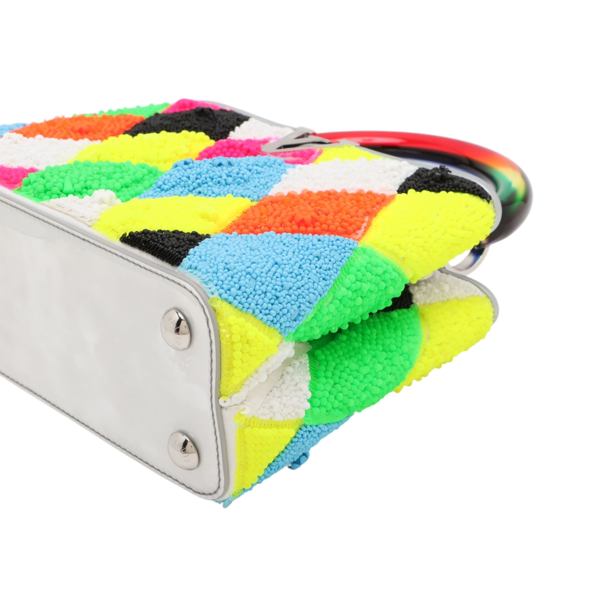 Louis Vuitton Limited Edition Ugo Rondinone Artycapucines Calfskin Beaded Harlequin Capucines BB - image 7