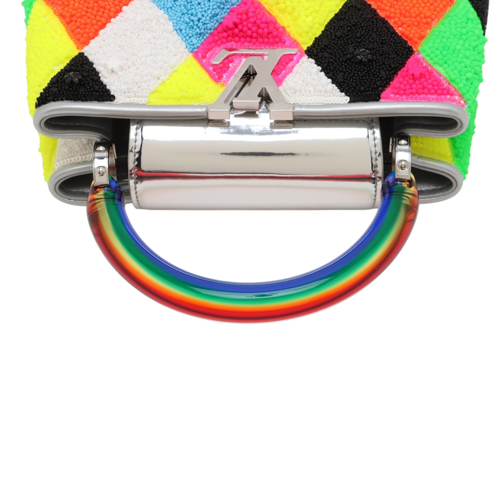 Louis Vuitton Limited Edition Ugo Rondinone Artycapucines Calfskin Beaded Harlequin Capucines BB - image 9