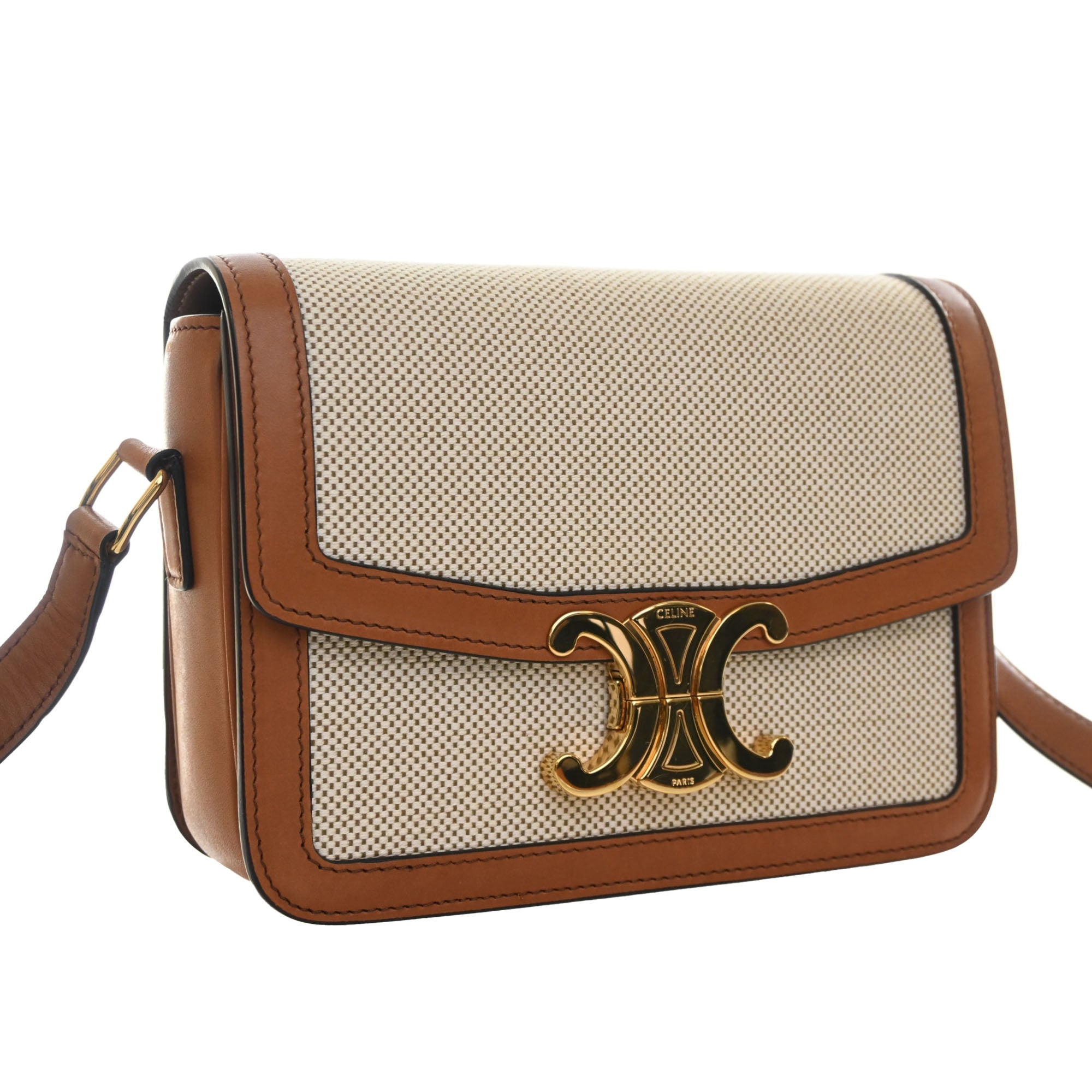 Celine Teen Canvas and Calfskin Triomphe Crossbody - image 2