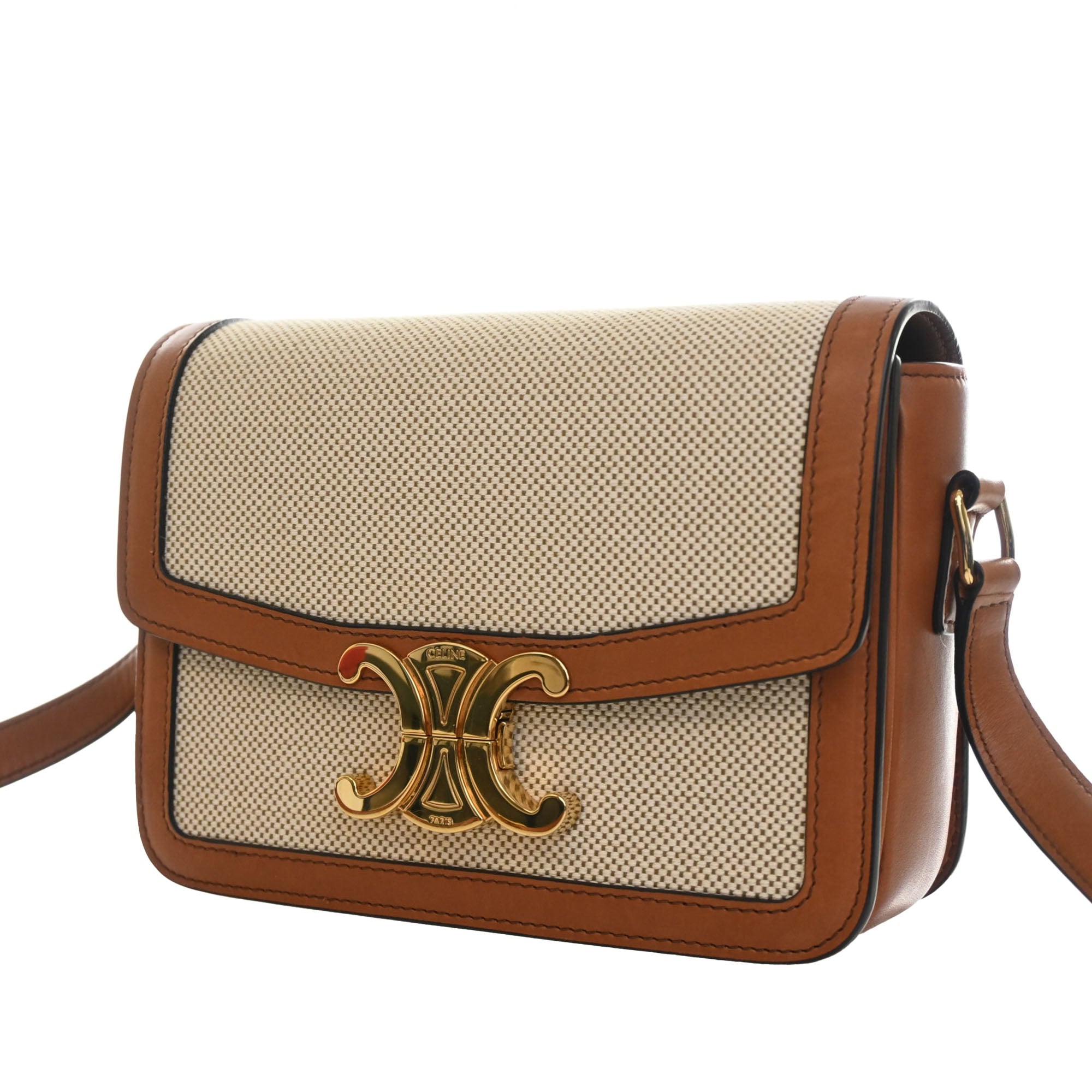 Celine Teen Canvas and Calfskin Triomphe Crossbody - image 3