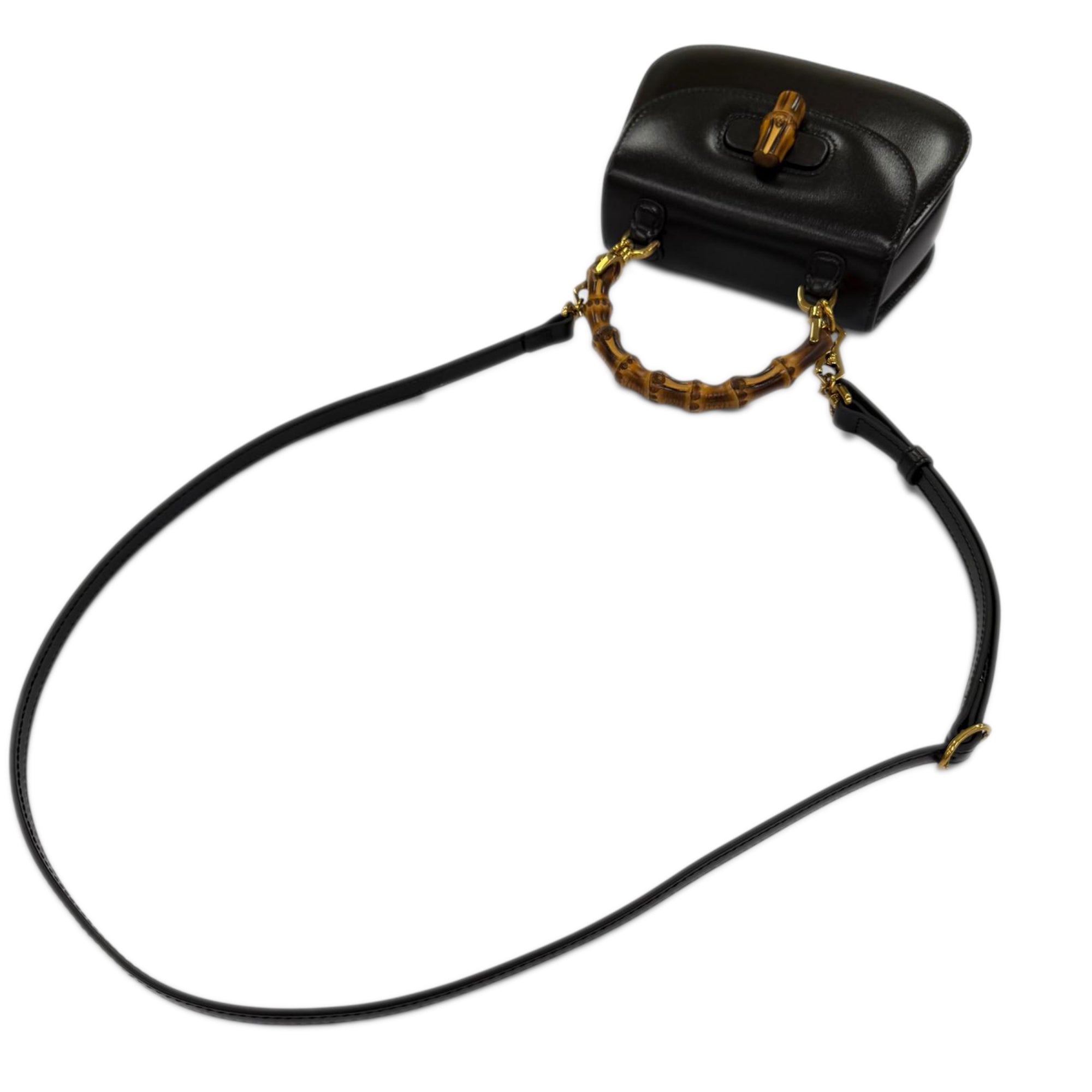 Gucci Small Calfskin 1947 Bamboo Top Handle Bag - image 12