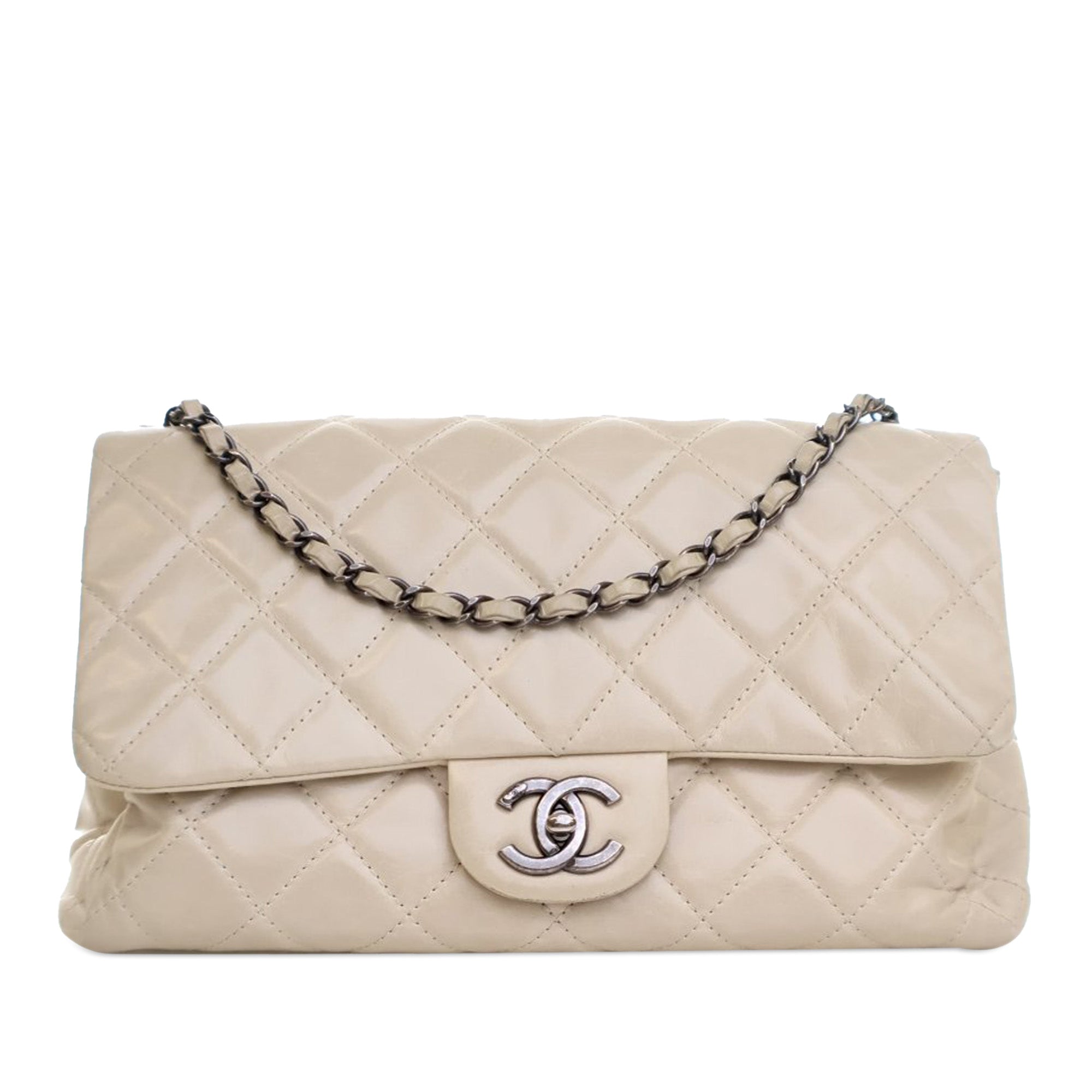 Chanel Large Quilted Glazed Calfskin Coco Soft Flap - image 1