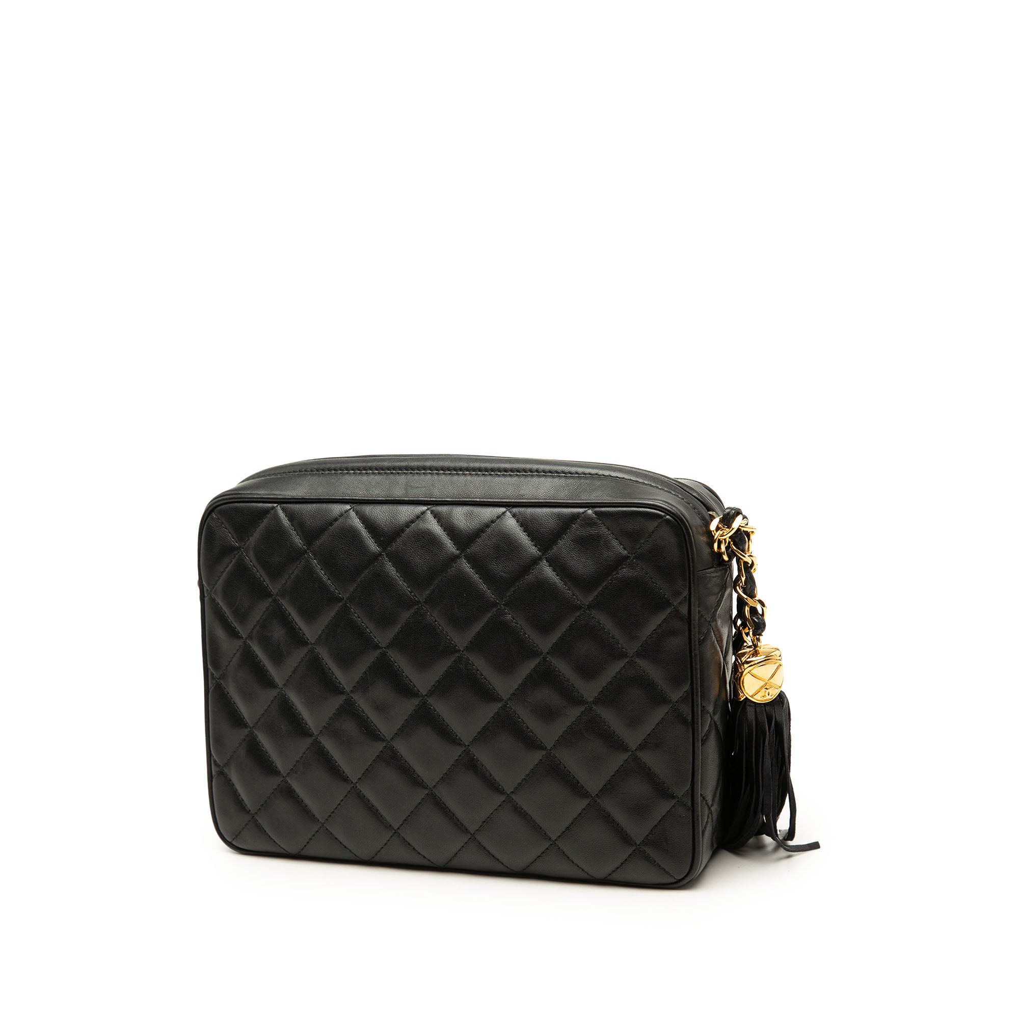 Chanel CC Quilted Lambskin Tassel Camera Bag - image 2