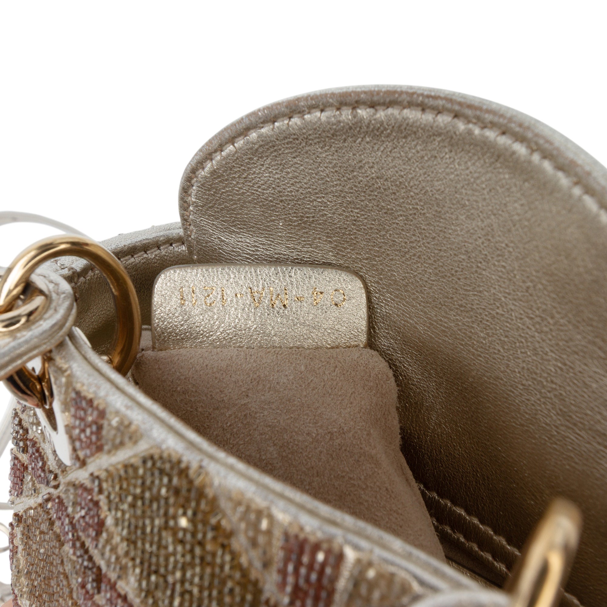 Dior Micro Metallic Calfskin Cannage Beaded Lady Dior - image 6